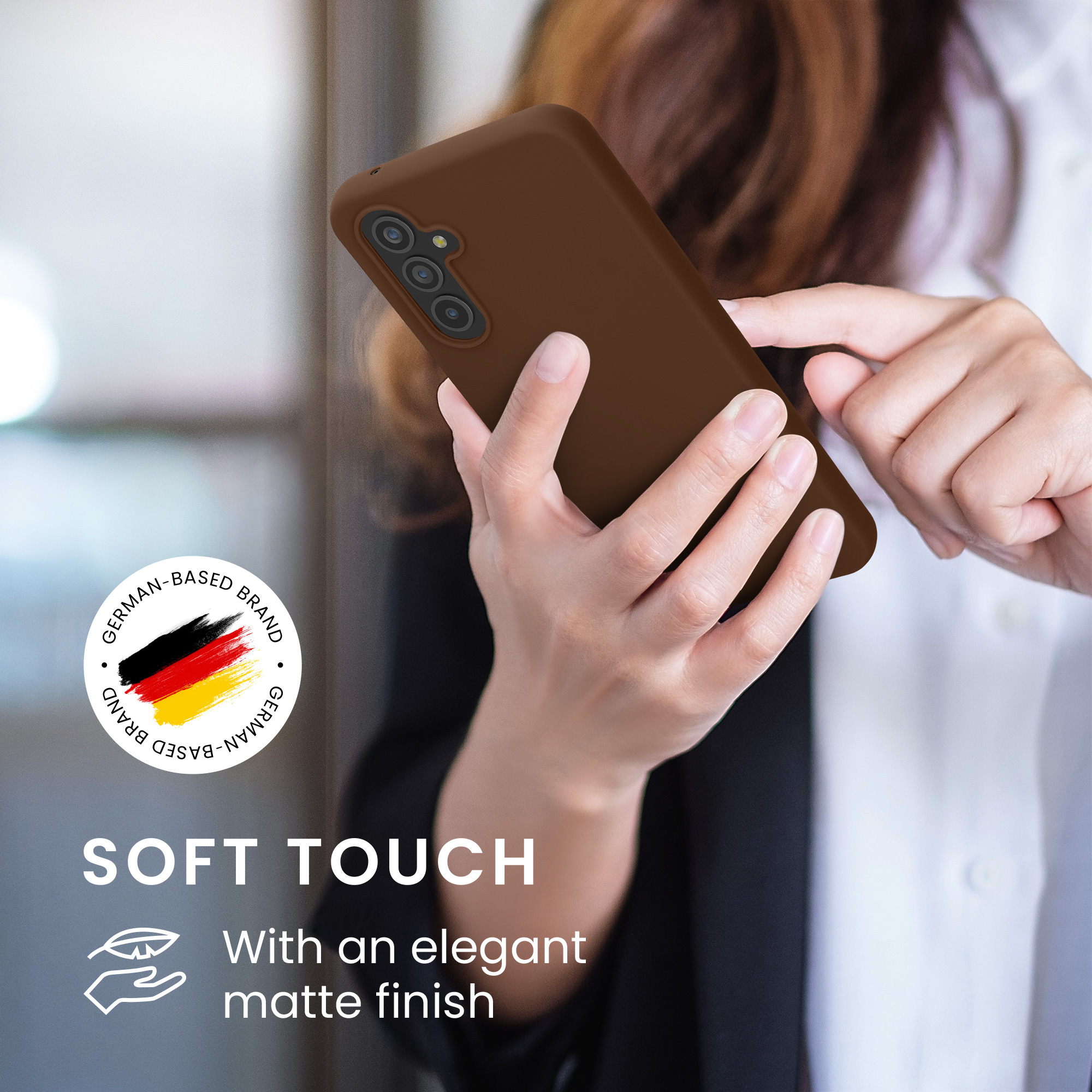 Pouzdro pro Samsung Galaxy A54 5G kwmobile TPU - čokoládová