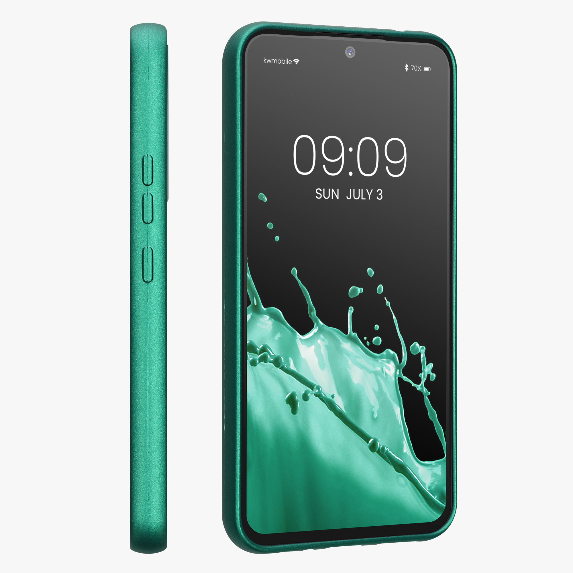 Kryt na mobil Samsung Galaxy A54 5G kwmobile TPU metalický Tmavě metalická zelená