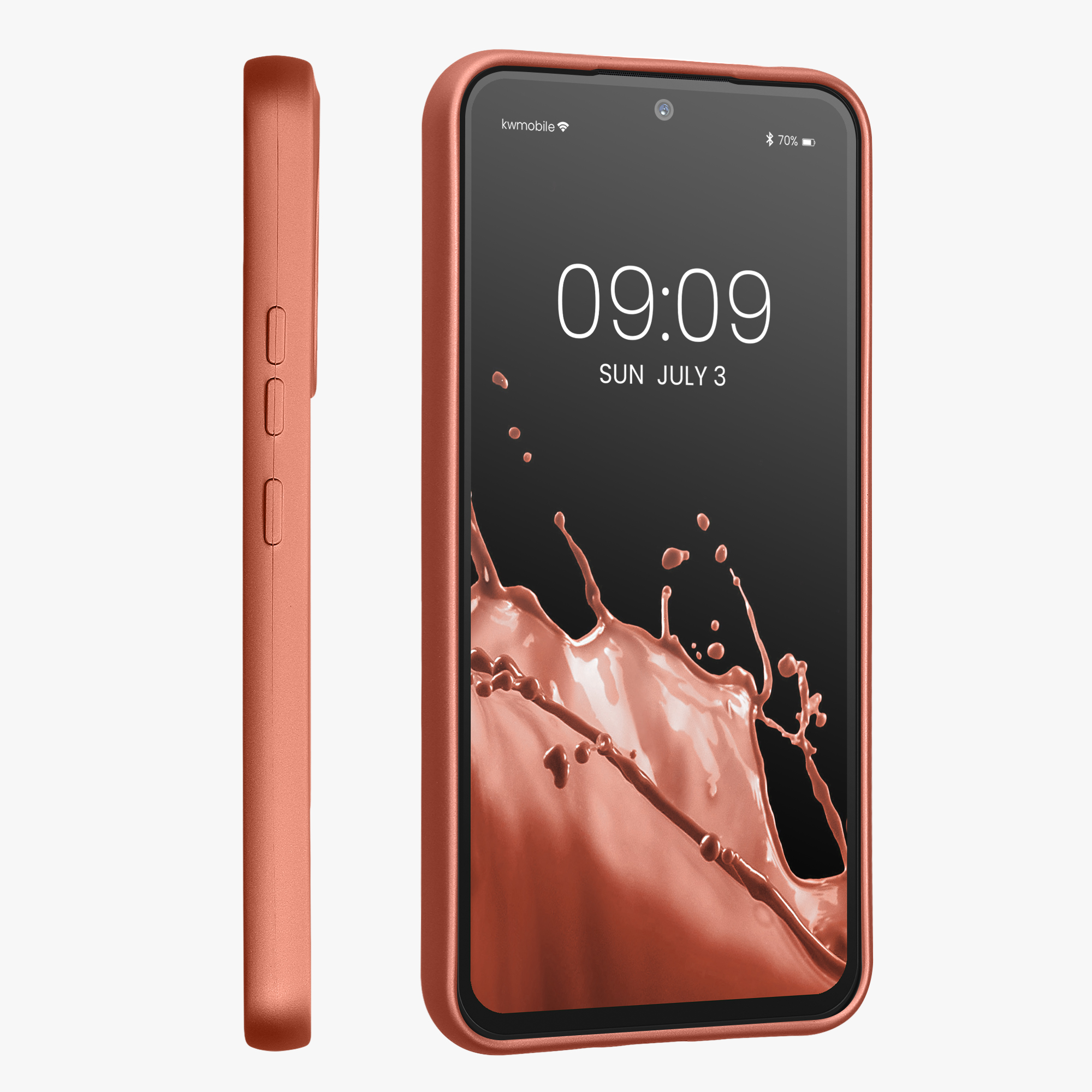 Kryt na mobil Samsung Galaxy A54 5G kwmobile TPU metalický Metalická bronzová