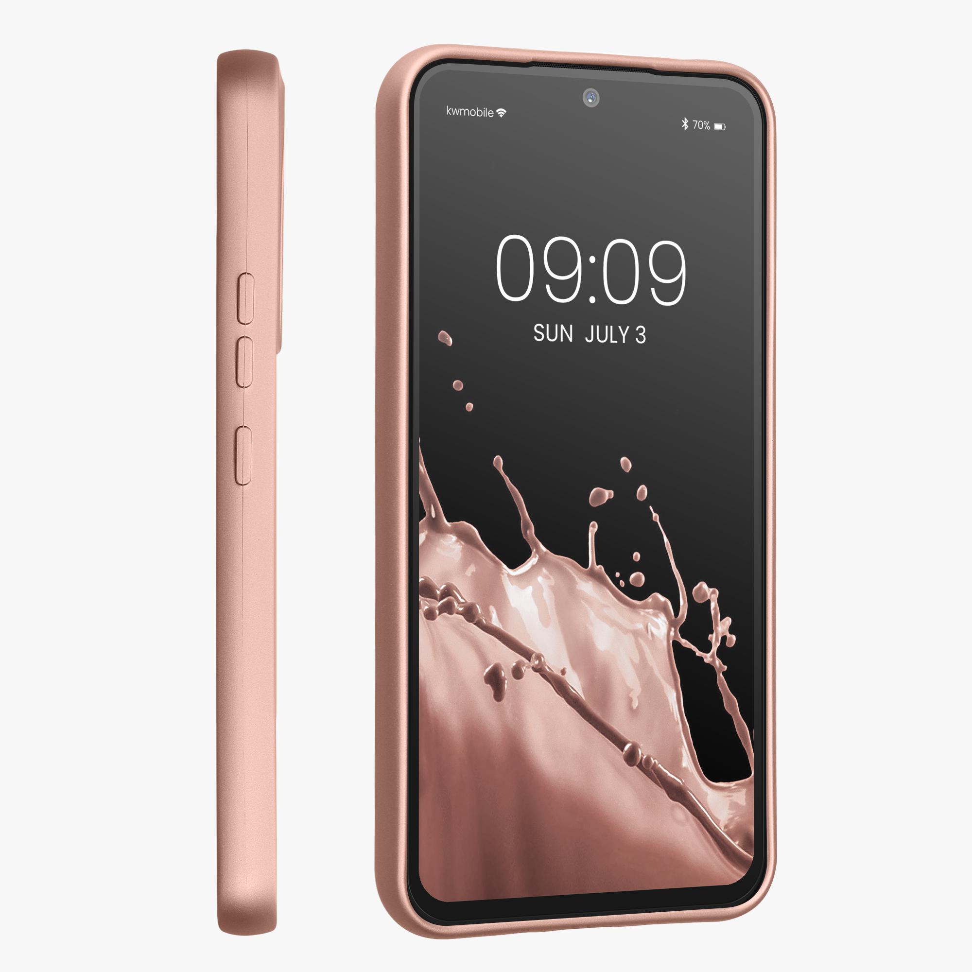 Kryt na mobil Samsung Galaxy A54 5G kwmobile TPU metalický Metalická růžová zlatá