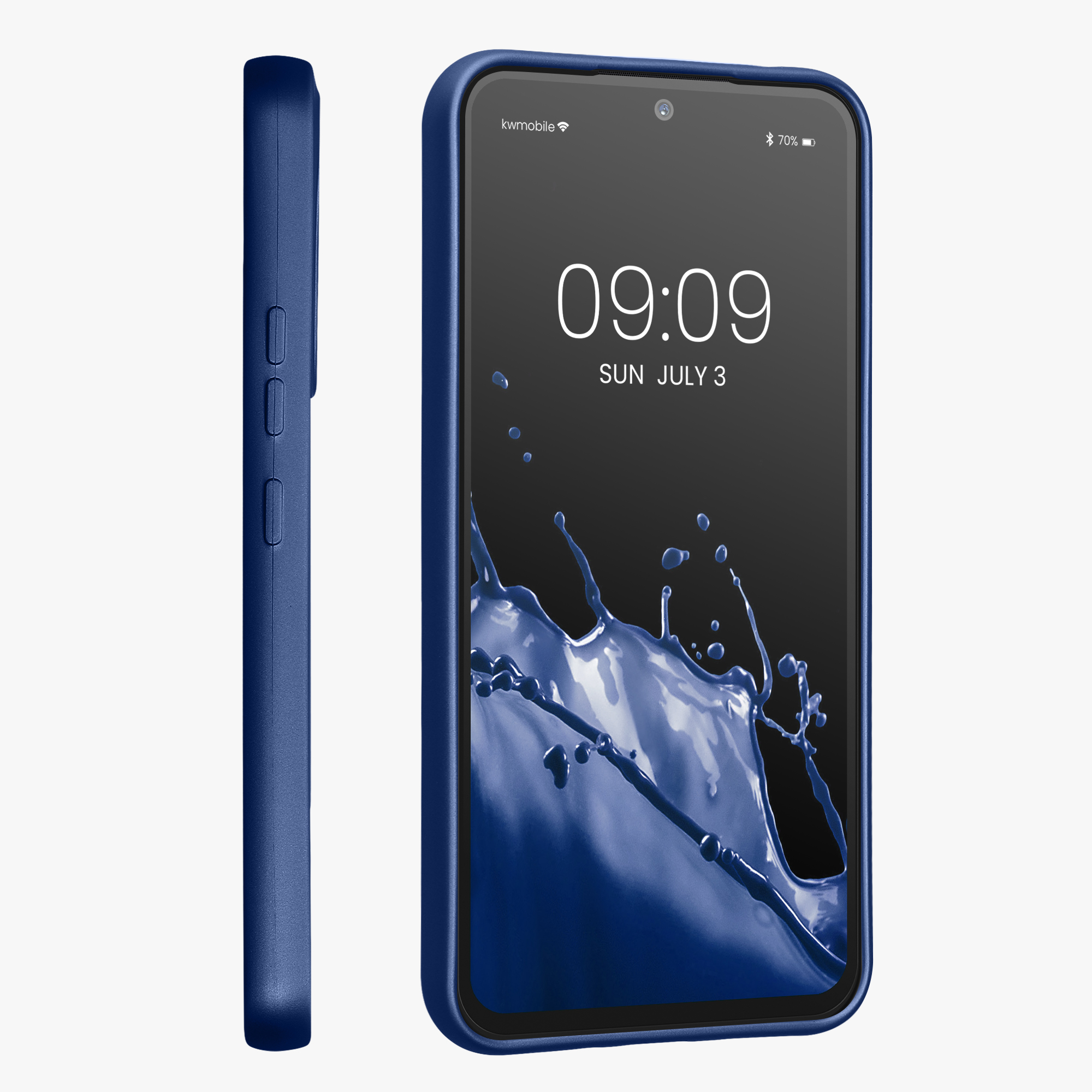 Kryt na mobil Samsung Galaxy A54 5G kwmobile TPU metalický Metalická modrá