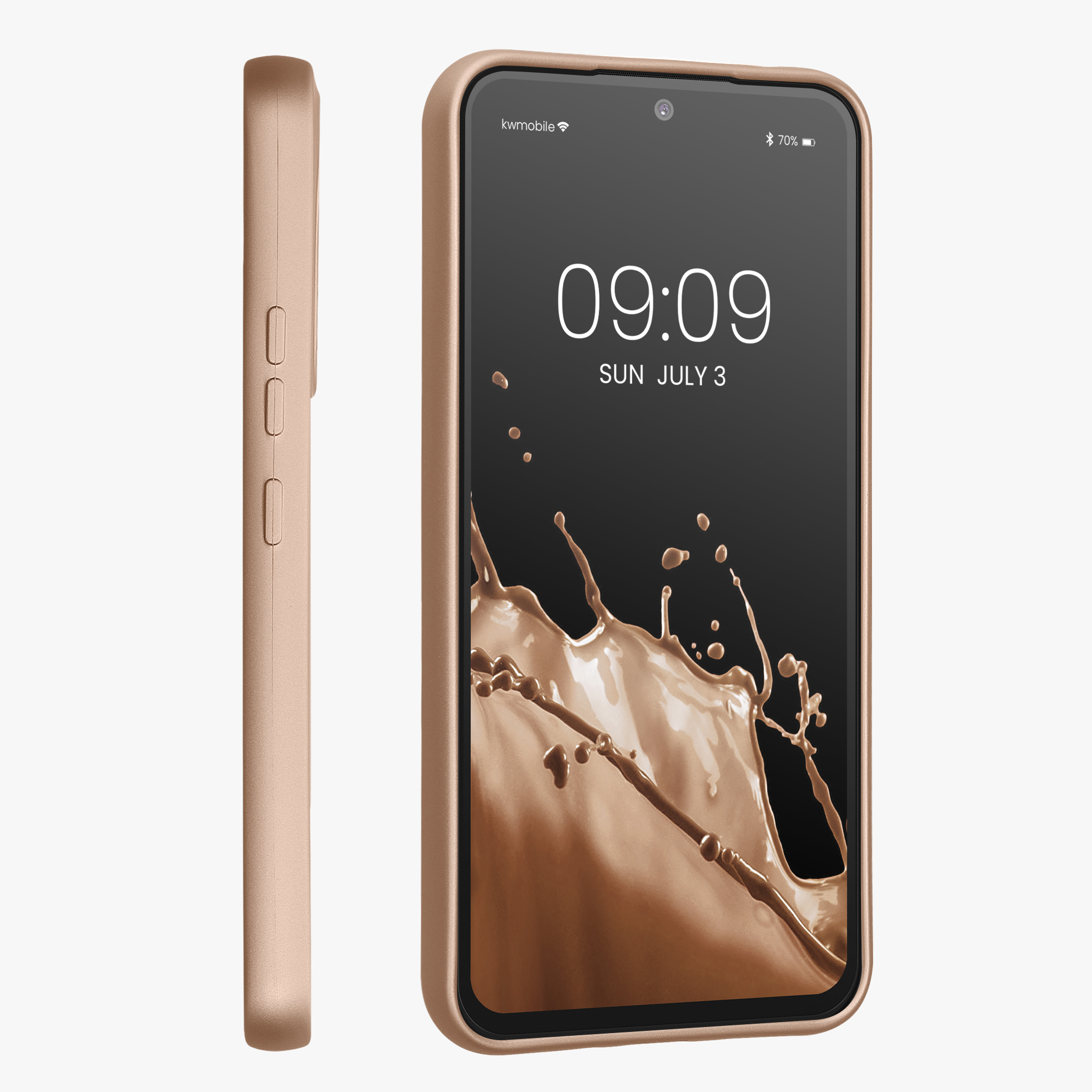 Kryt na mobil Samsung Galaxy A54 5G kwmobile TPU metalický Metalická zlatá