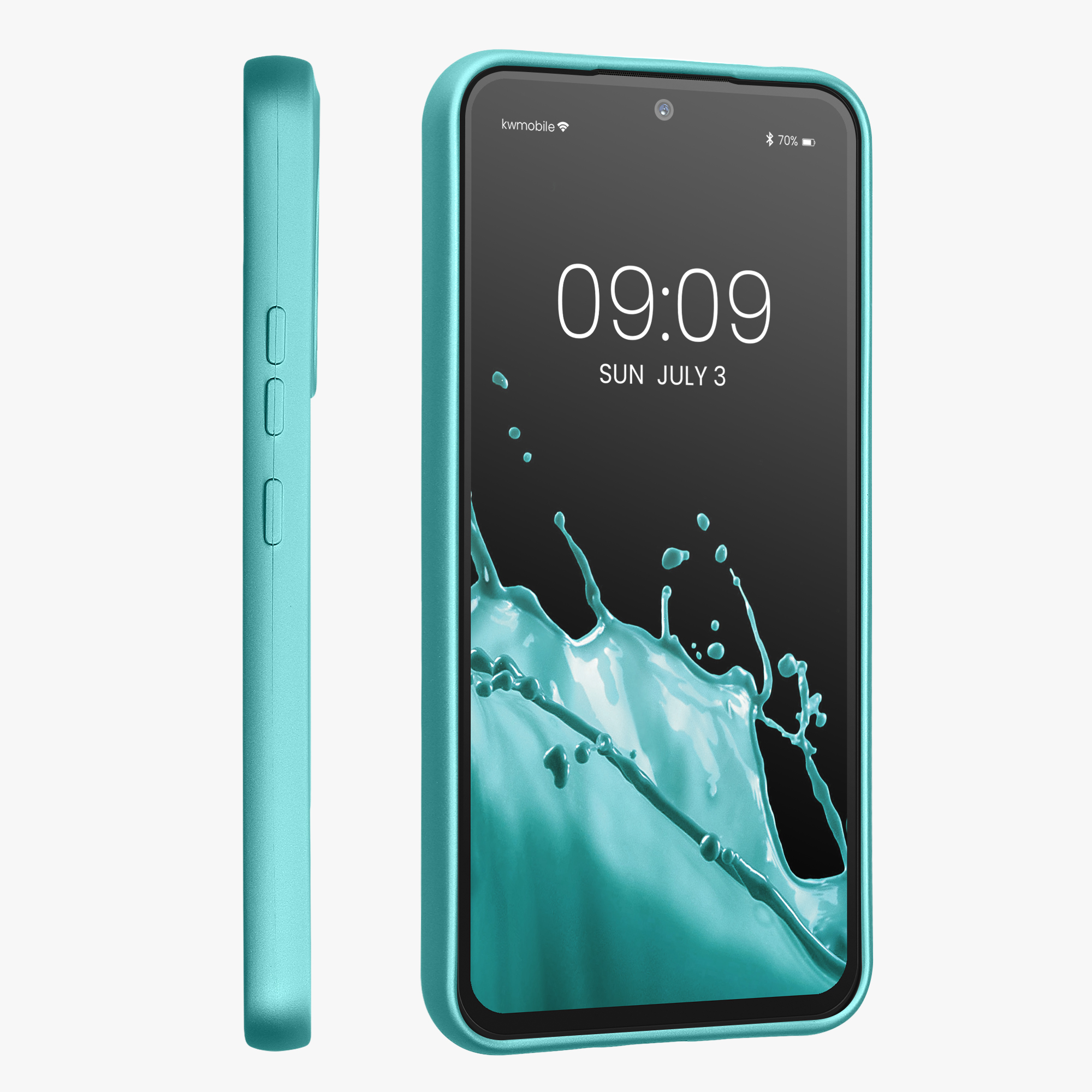 Kryt na mobil Samsung Galaxy A54 5G kwmobile TPU metalický Metalická mátová zelená