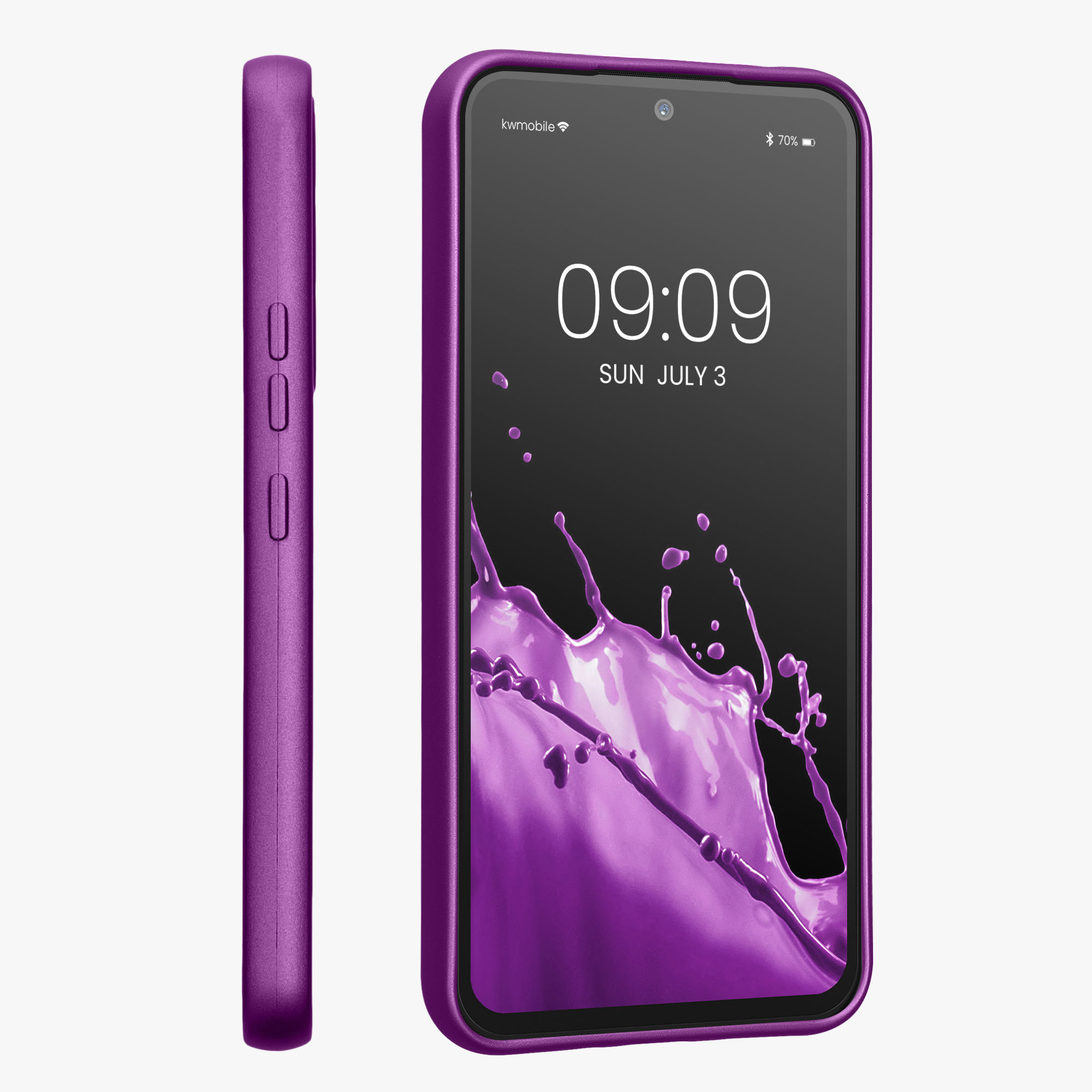 Kryt na mobil Samsung Galaxy A54 5G kwmobile TPU metalický Metalická fialová