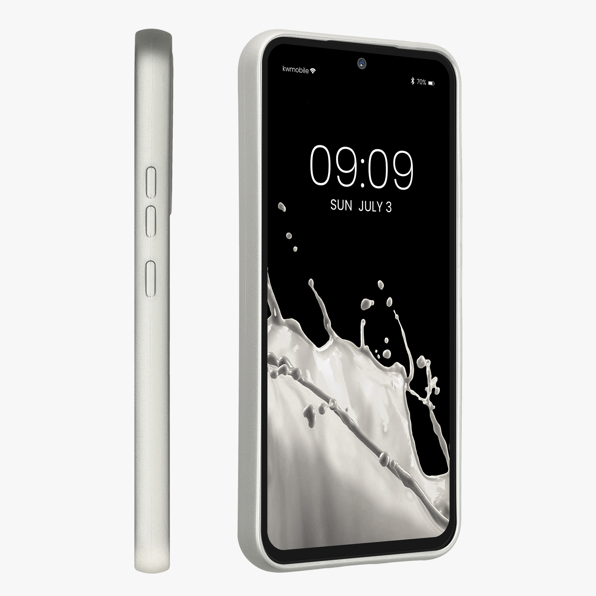 Kryt na mobil Samsung Galaxy A54 5G kwmobile TPU metalický Metalická stříbrná