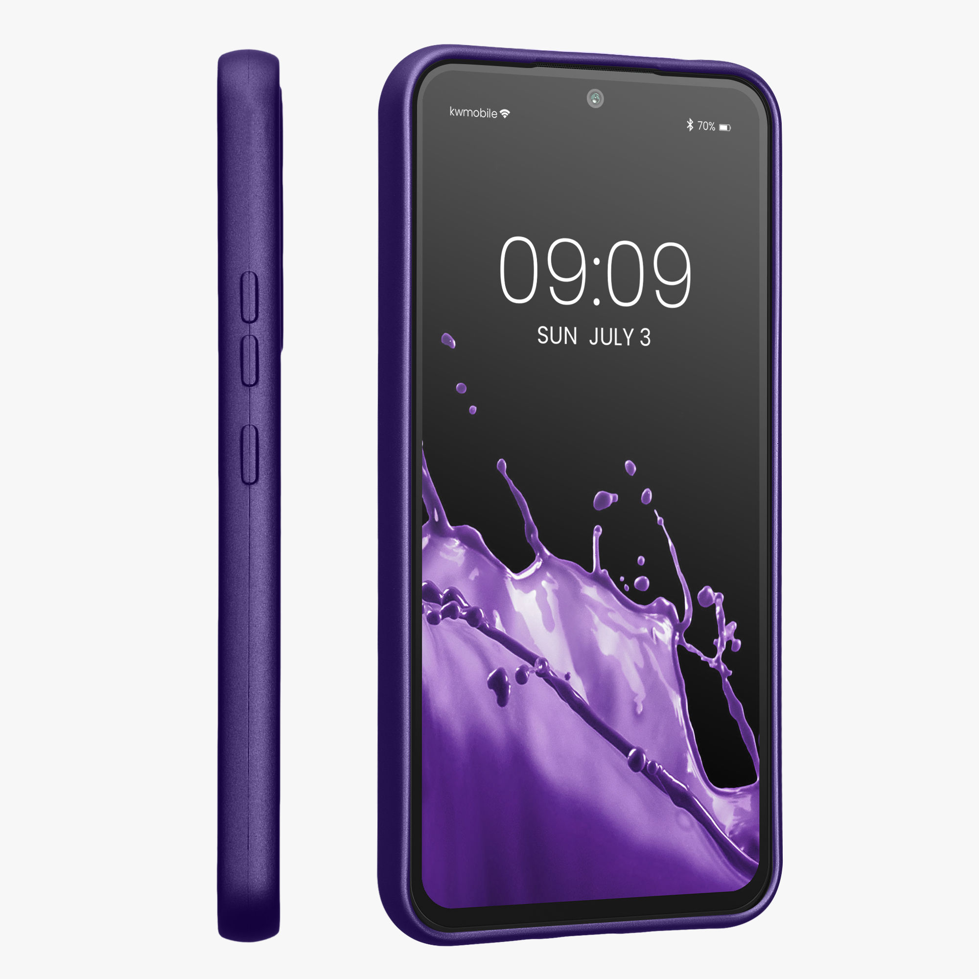 Kryt na mobil Samsung Galaxy A54 5G kwmobile TPU metalický Metalická modrá fialová