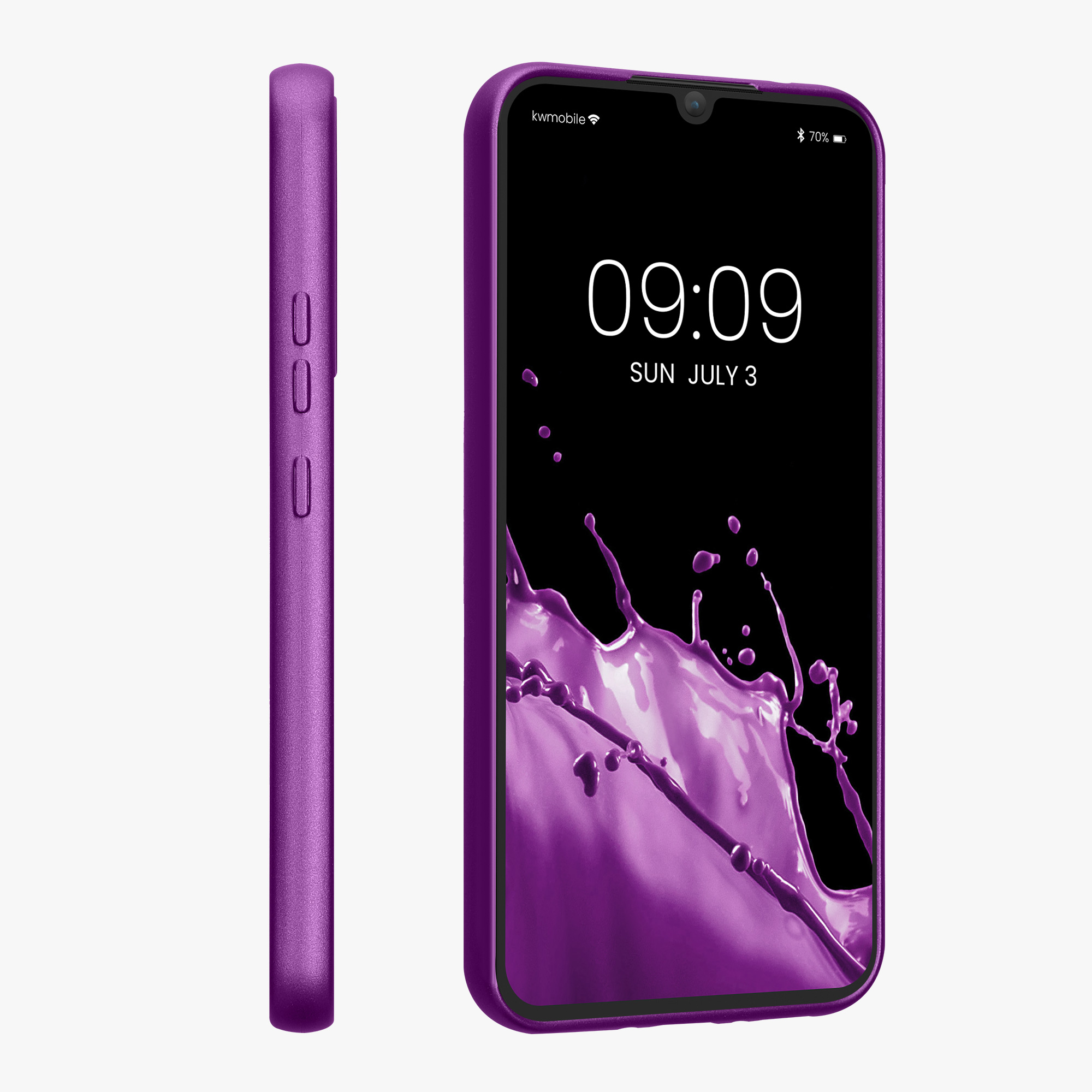 Metalický kryt na mobil Samsung Galaxy A34 5G kwmobile metalicky fialový