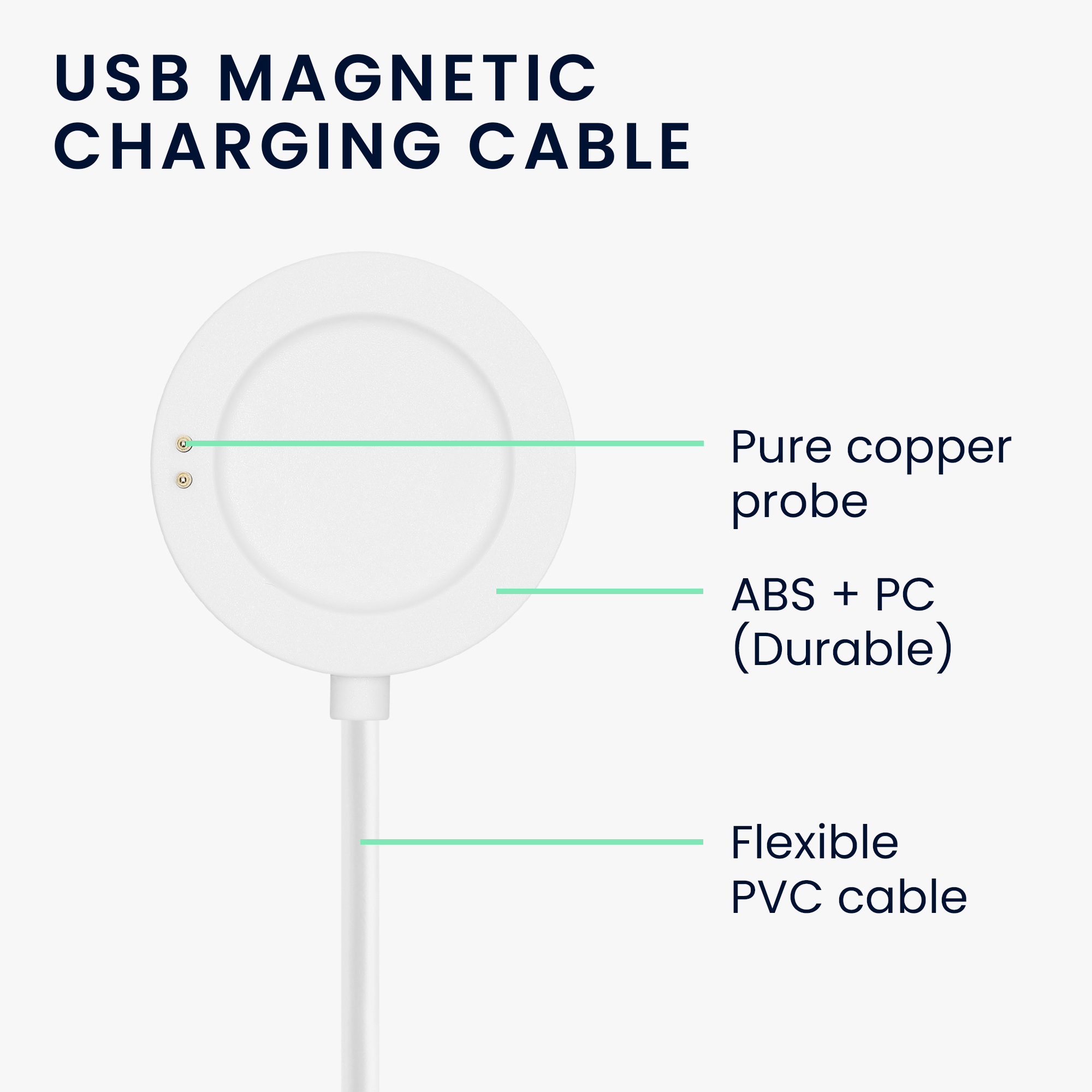 Nabíjecí kabel kwmobile pro Xiaomi Watch S2 (42mm / 46mm), bílá