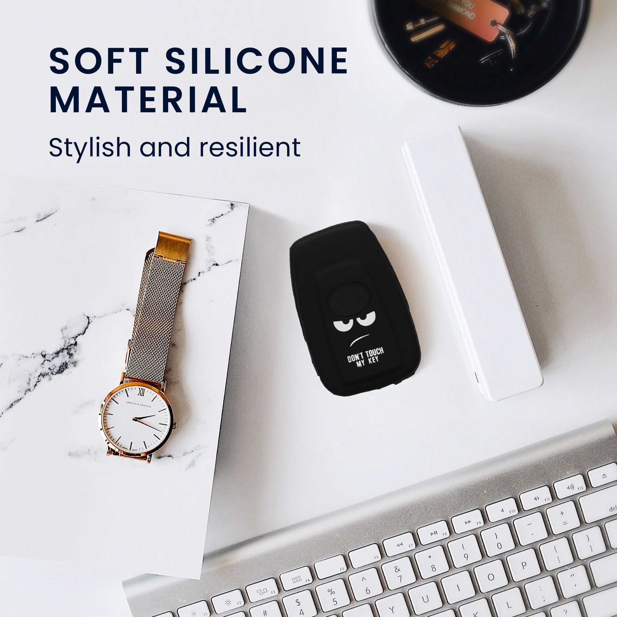 Pouzdro na klíč od auta Toyota 2 Button Car Key Smart Key kwmobile - bílá/černá