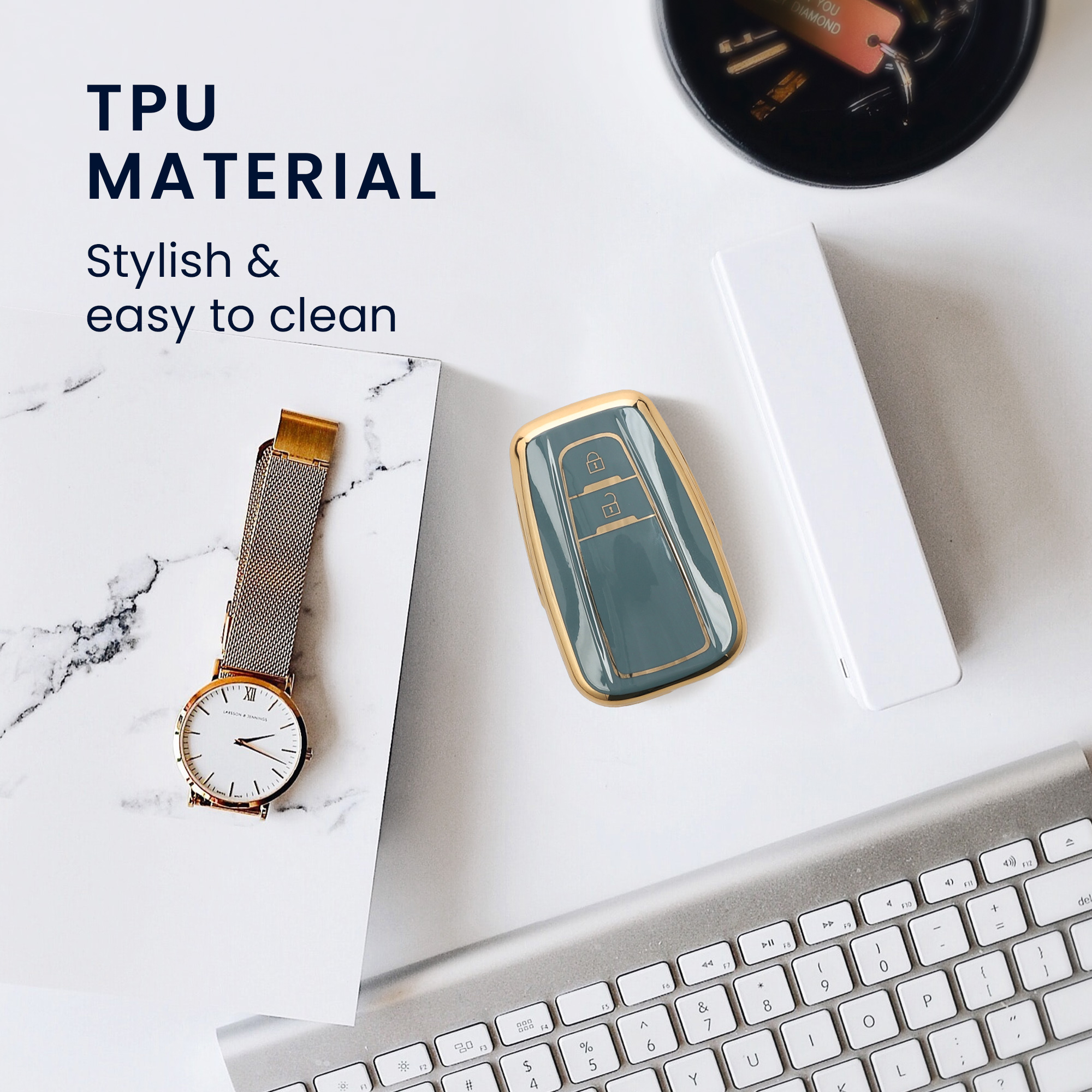Pouzdro na klíč od auta Toyota 2 Button Car Key Smart Key kwmobile - černá/tmavě modrá