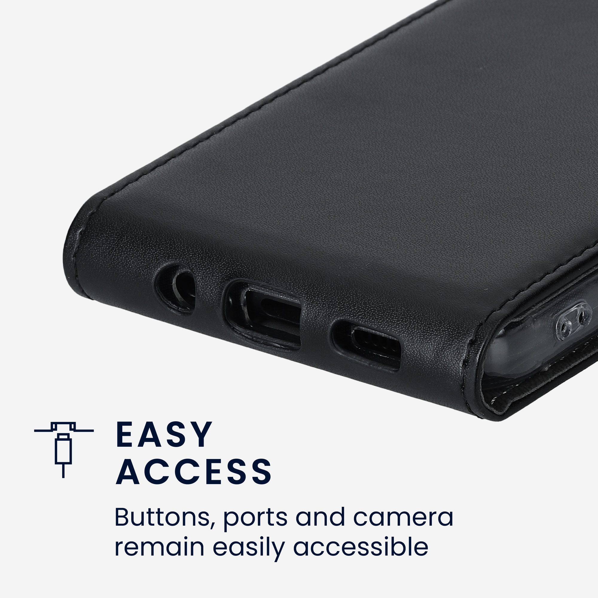 Flip pouzdro Samsung Galaxy A14 5G kwmobile PU kůže vertikální s magnetem Černá
