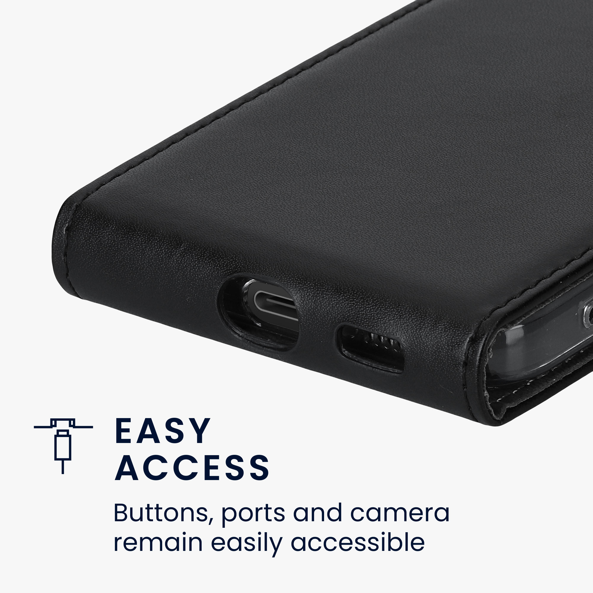 Flip pouzdro Samsung Galaxy A54 5G kwmobile PU kůže vertikální s magnetem Černá