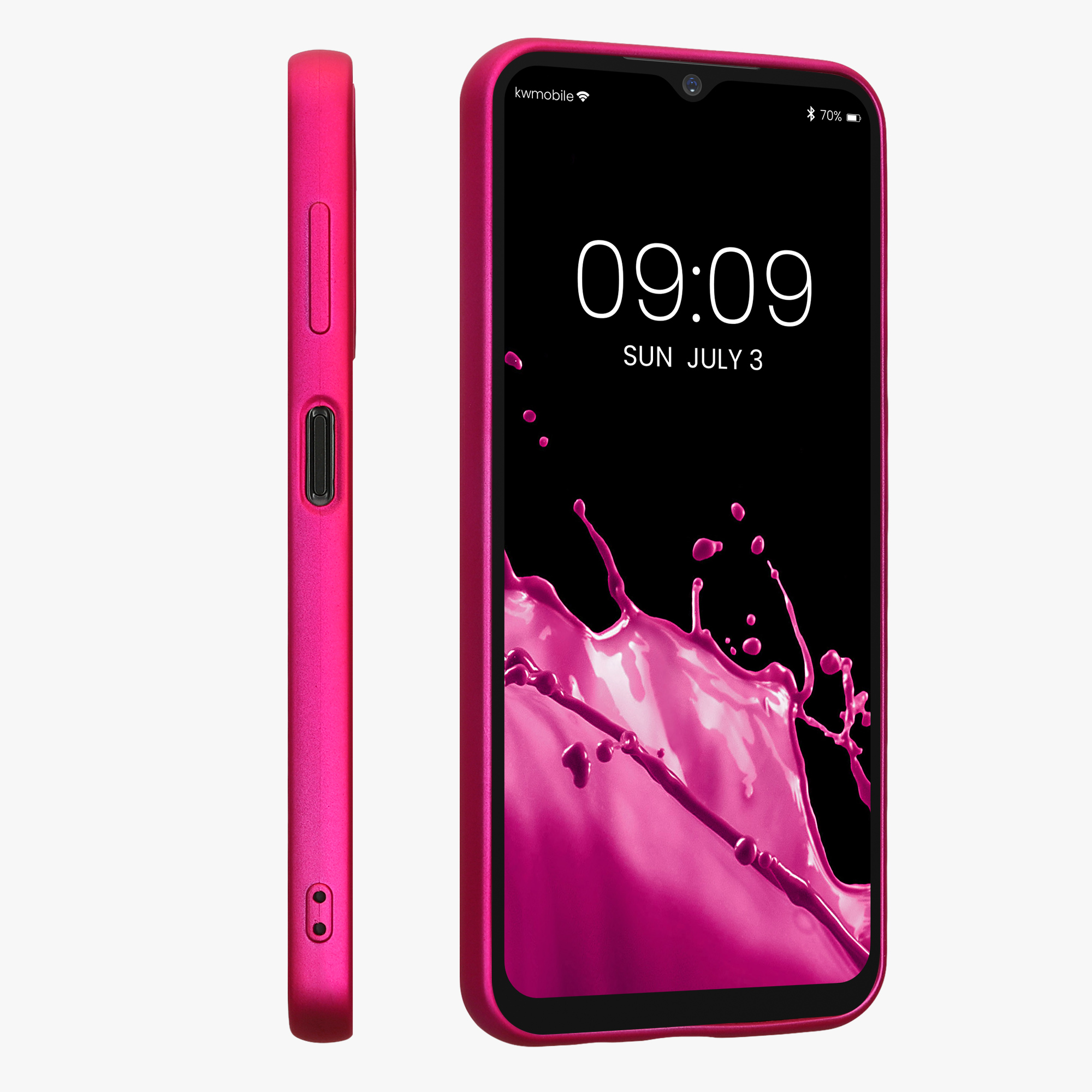 Kryt na mobil Samsung Galaxy A14 5G kwmobile TPU metalický Metalická růžová