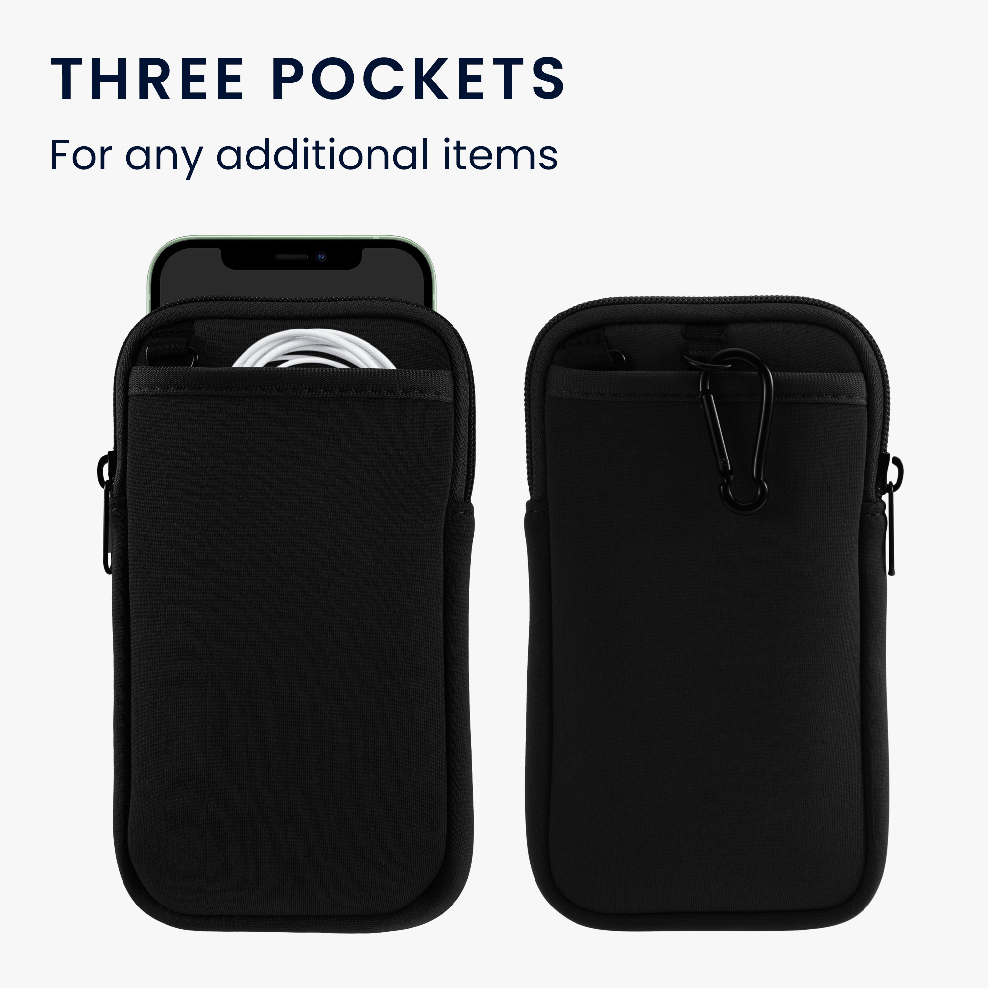 Neoprenové crossbody pouzdro na telefon XL kwmobile - černá