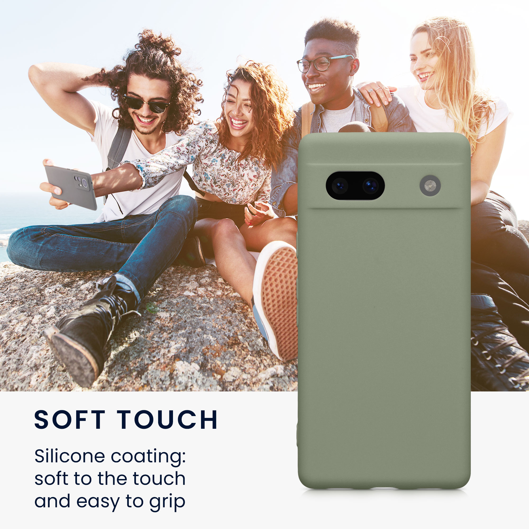 TPU kryt kwmobile Google Pixel 7a - Gray Green