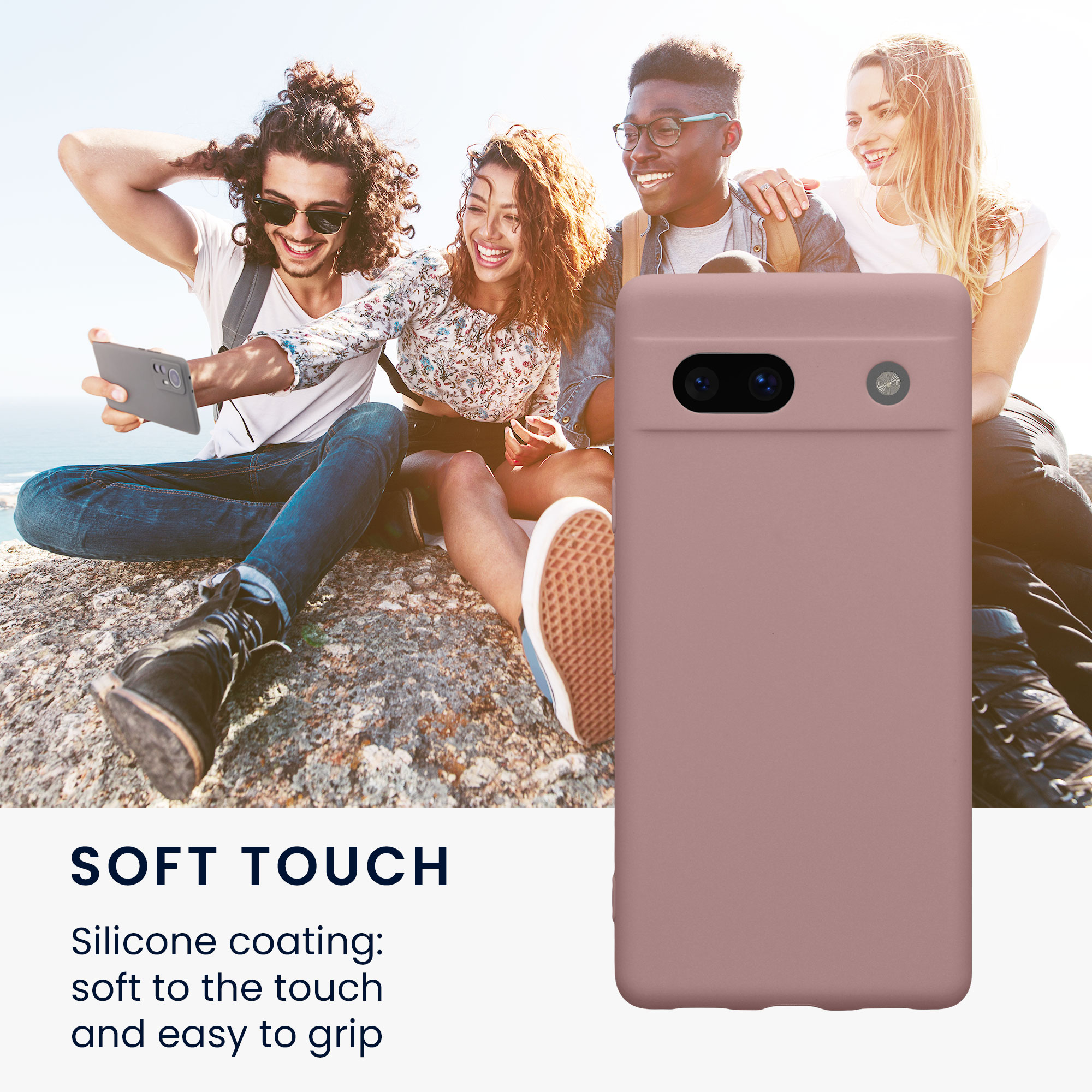 TPU kryt kwmobile Google Pixel 7a - nude lila