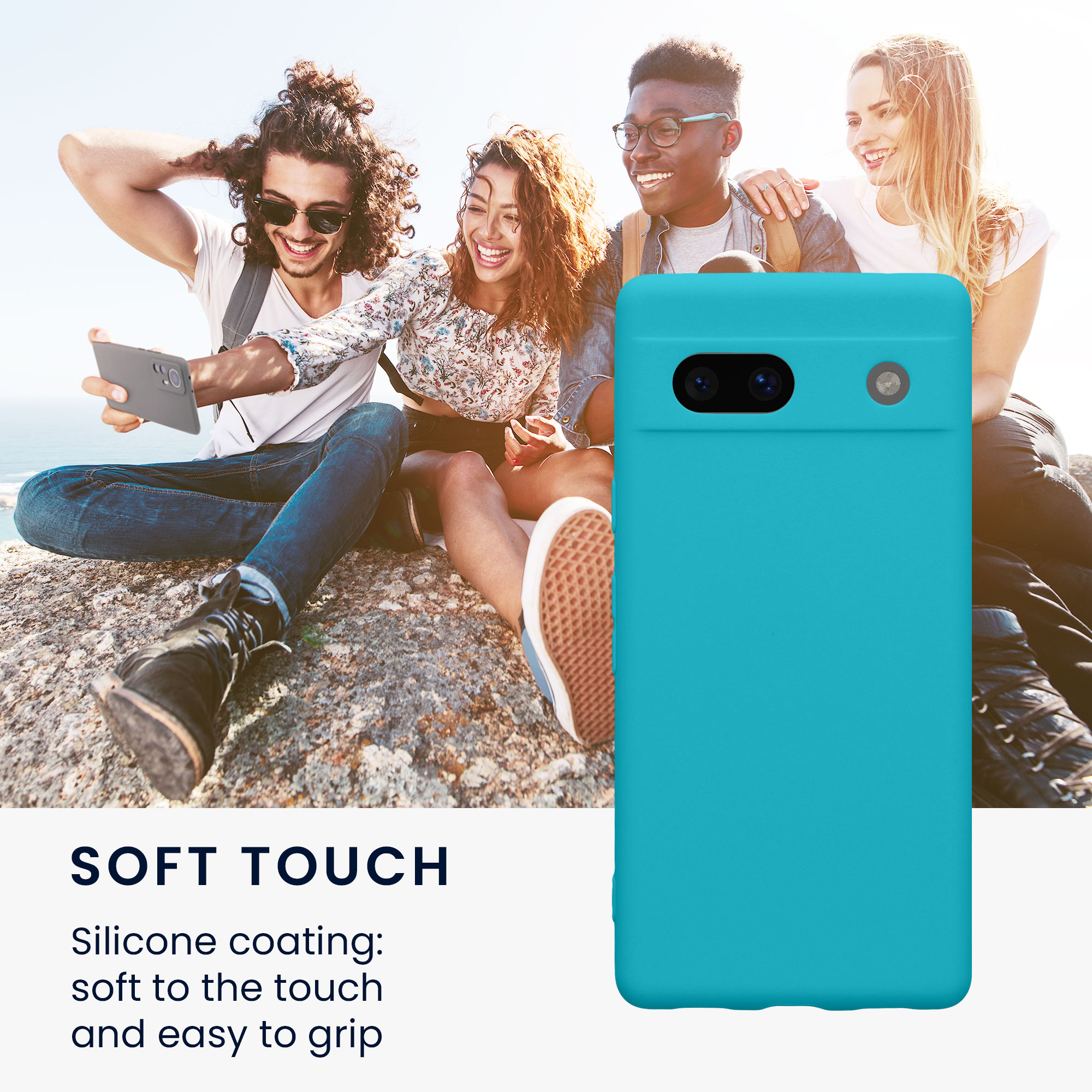 TPU kryt kwmobile Google Pixel 7a - ledově modrý Cool Glacier
