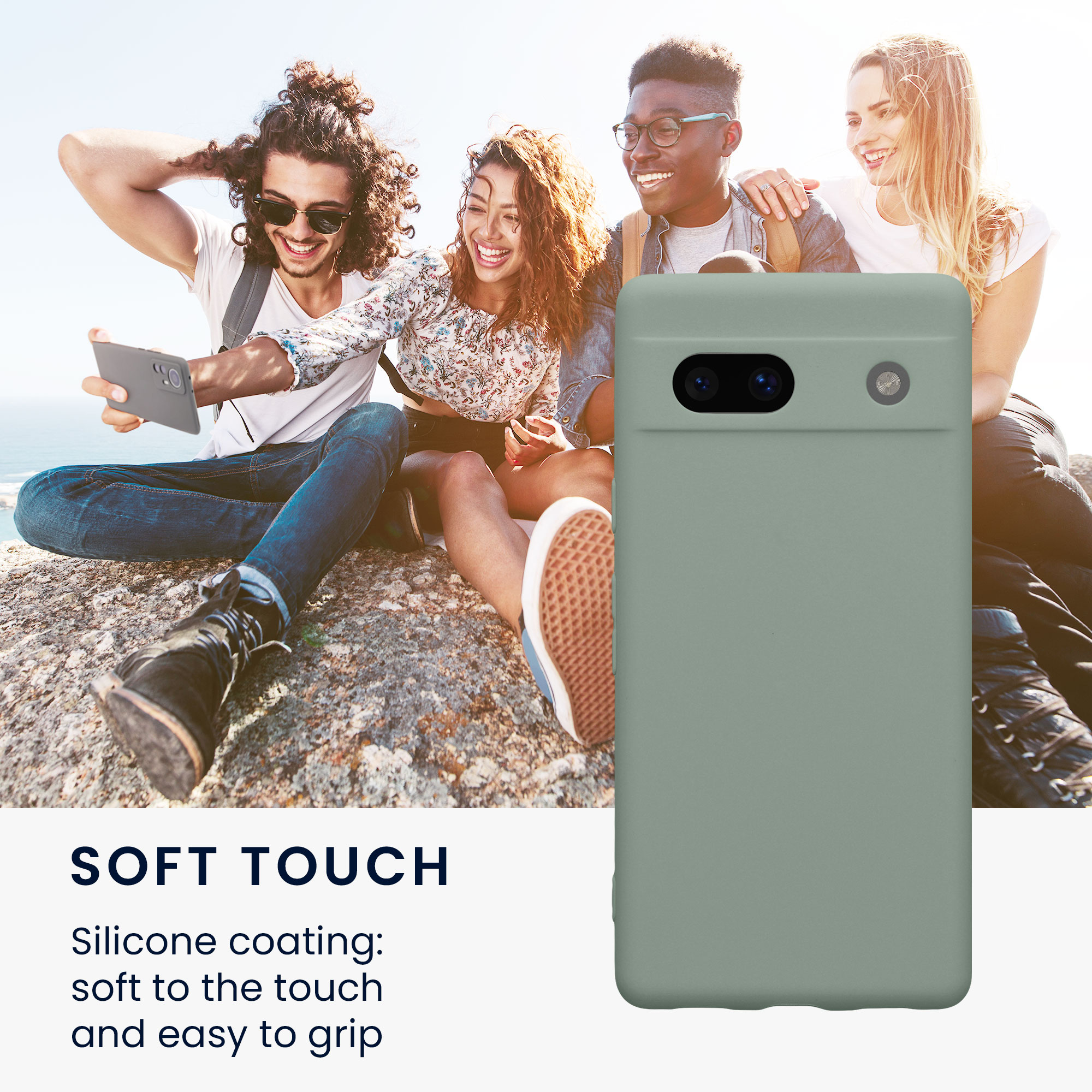 TPU kryt kwmobile Google Pixel 7a - tlumeně zelený Rainwashed Green