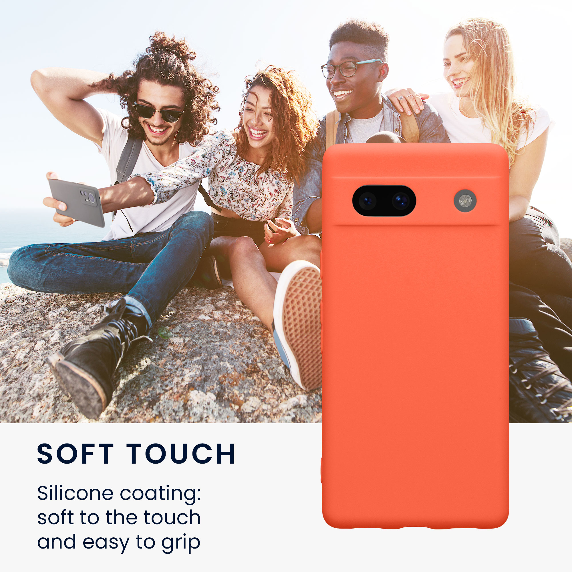 Slim TPU kryt kwmobile Google Pixel 7a - Vivid Coral