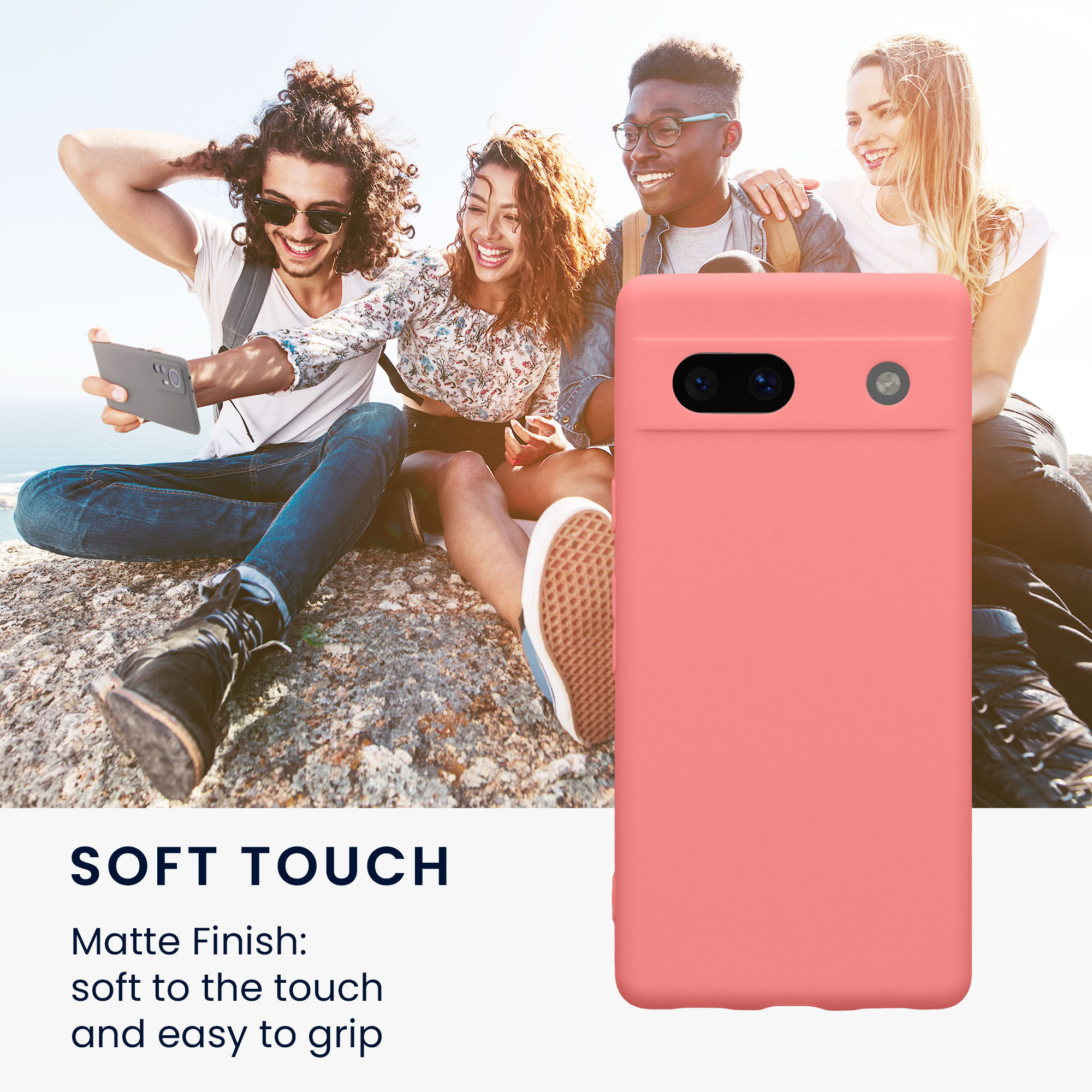 TPU kryt kwmobile Google Pixel 7a - pastelově korálový