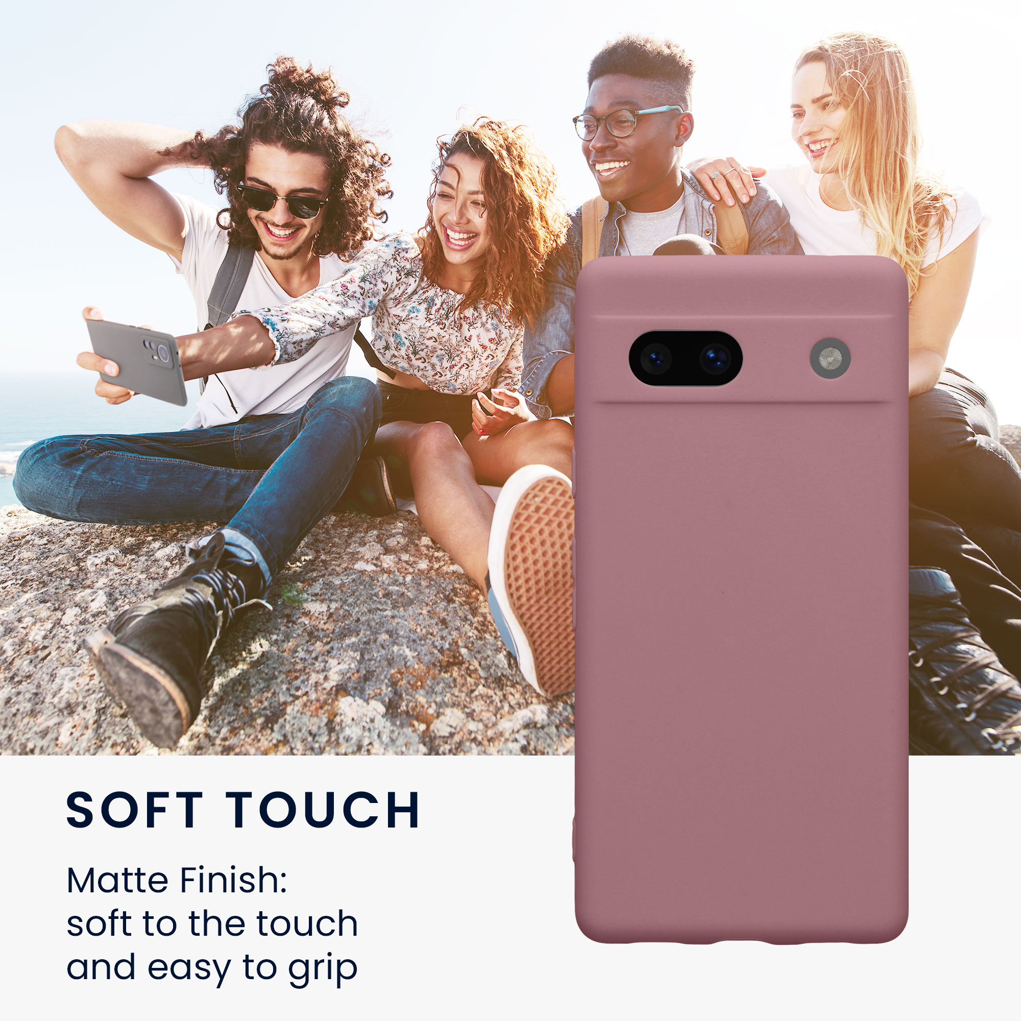 Pouzdro pro Google Pixel 7a kwmobile tenké TPU - matná starorůžová