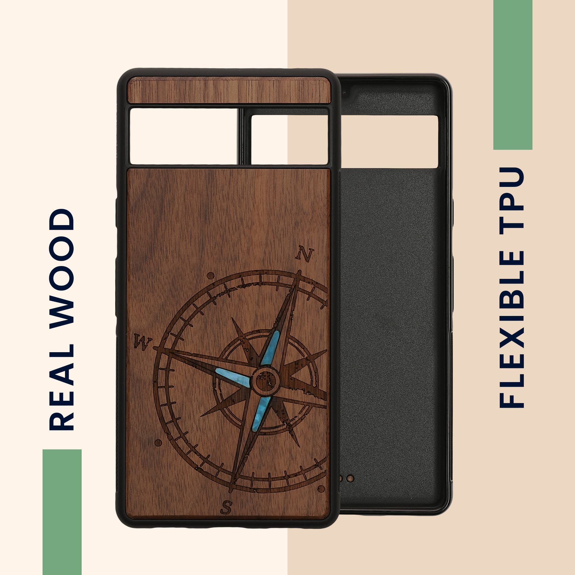 Dřevěný kryt kwmobile Google Pixel 7a - Hard Cover in Dark Brown