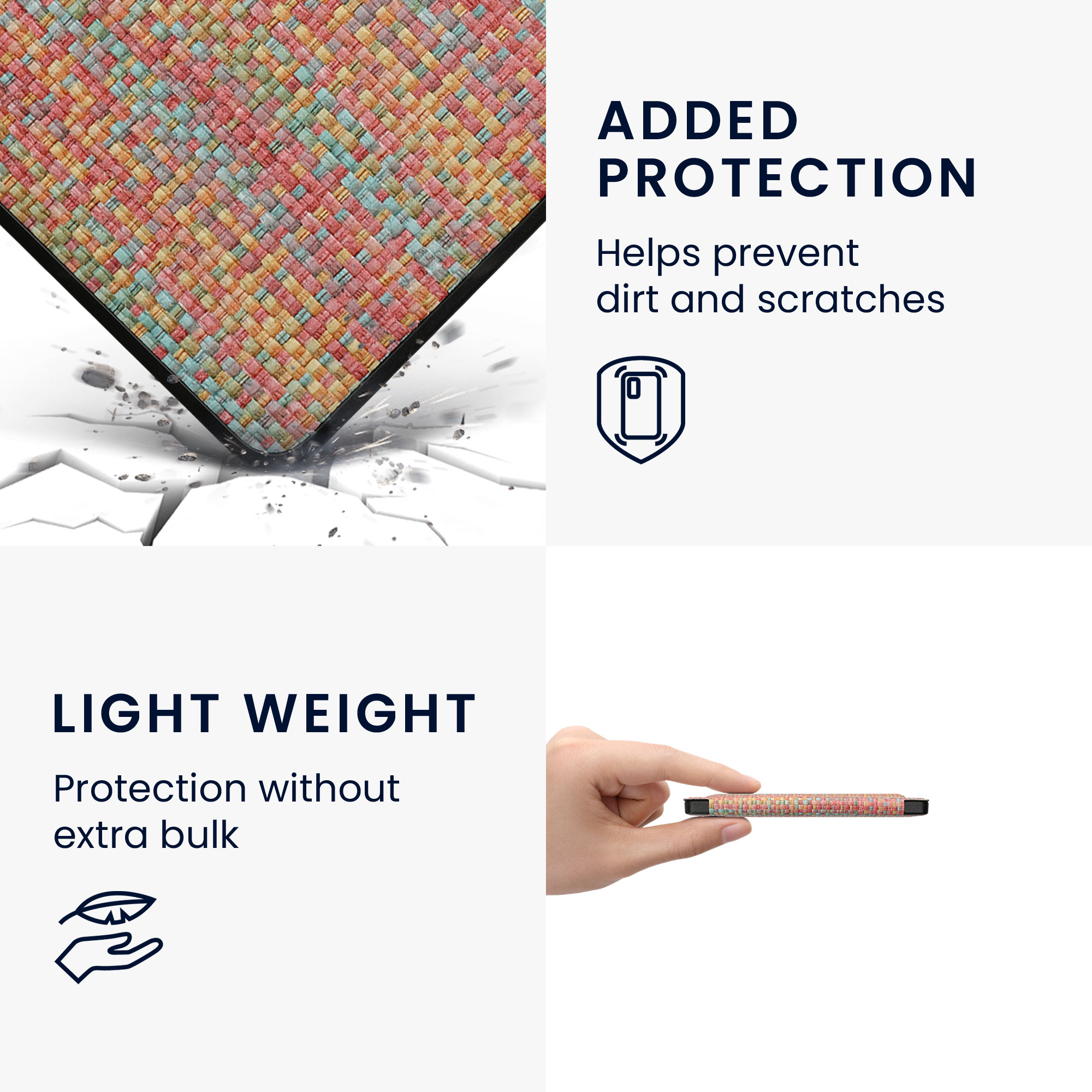 Obal pro Kobo Libra 2 kwmobile - motiv barevný žlutá / červená / zelená