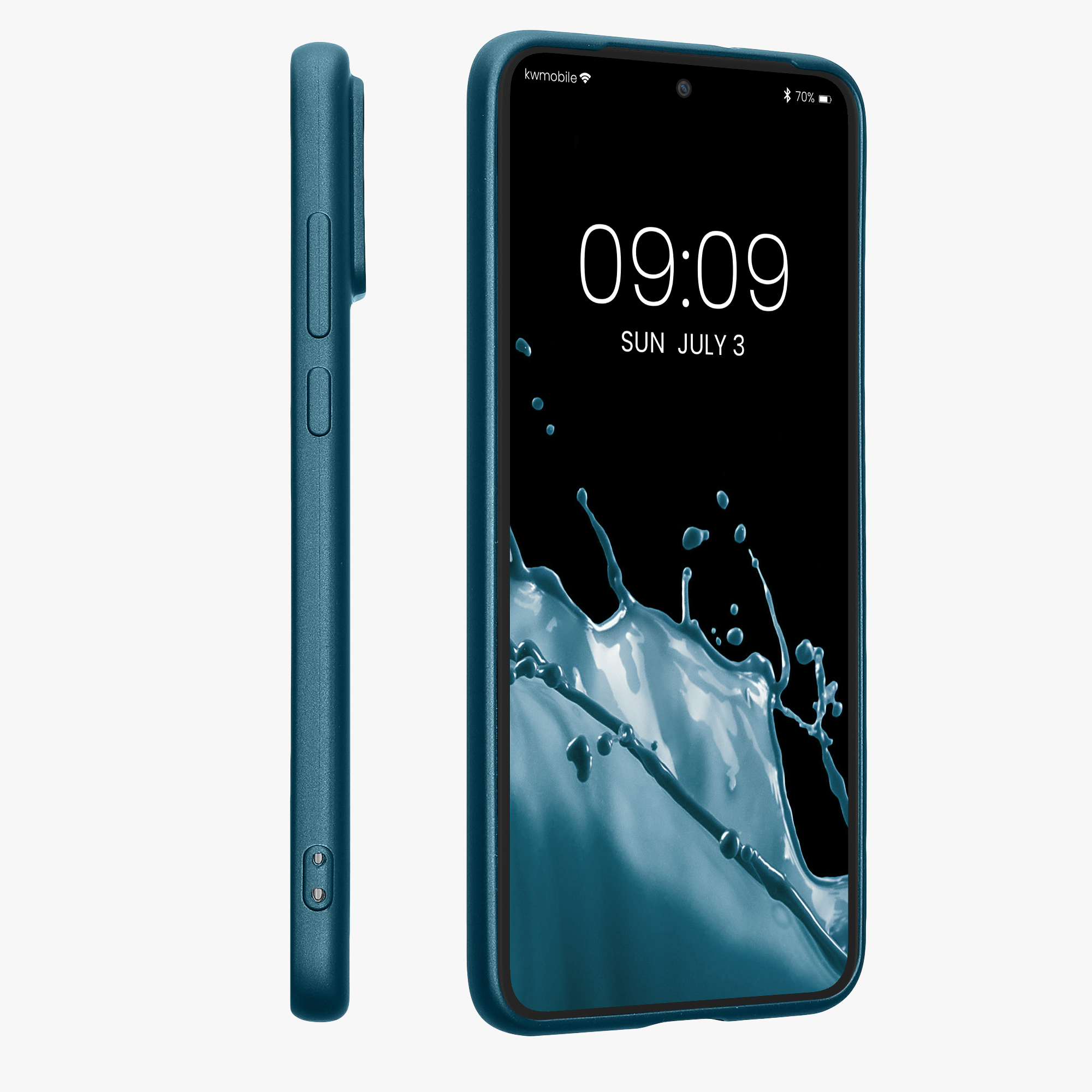 Kryt na mobil Motorola Edge 30 Neo, tenký - kwmobile, metalický karibský modrý
