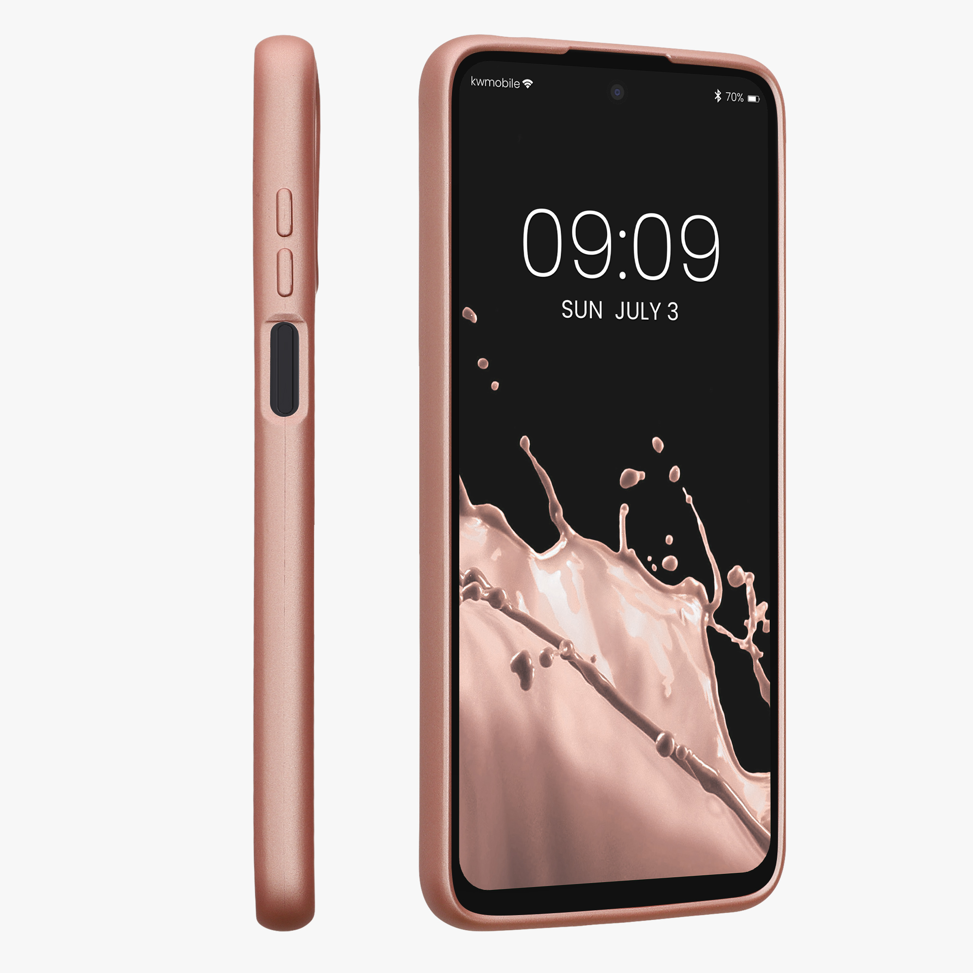 Pouzdro pro Motorola Moto E32 kwmobile tenké metalické silikonové - metalická růžové zlato