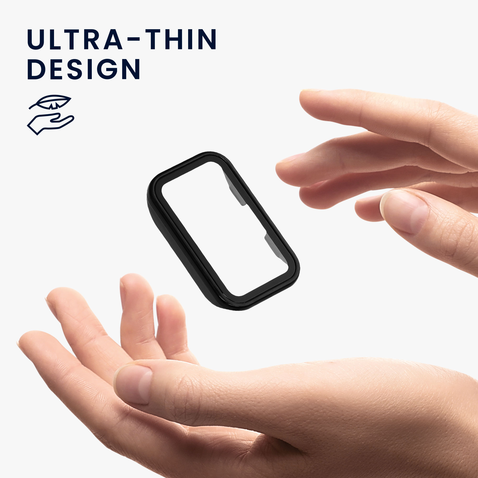 Ochranný rámeček se sklem na fitness náramek Huawei Band 9 / Band 8 Case 2 ks transparentně-černé