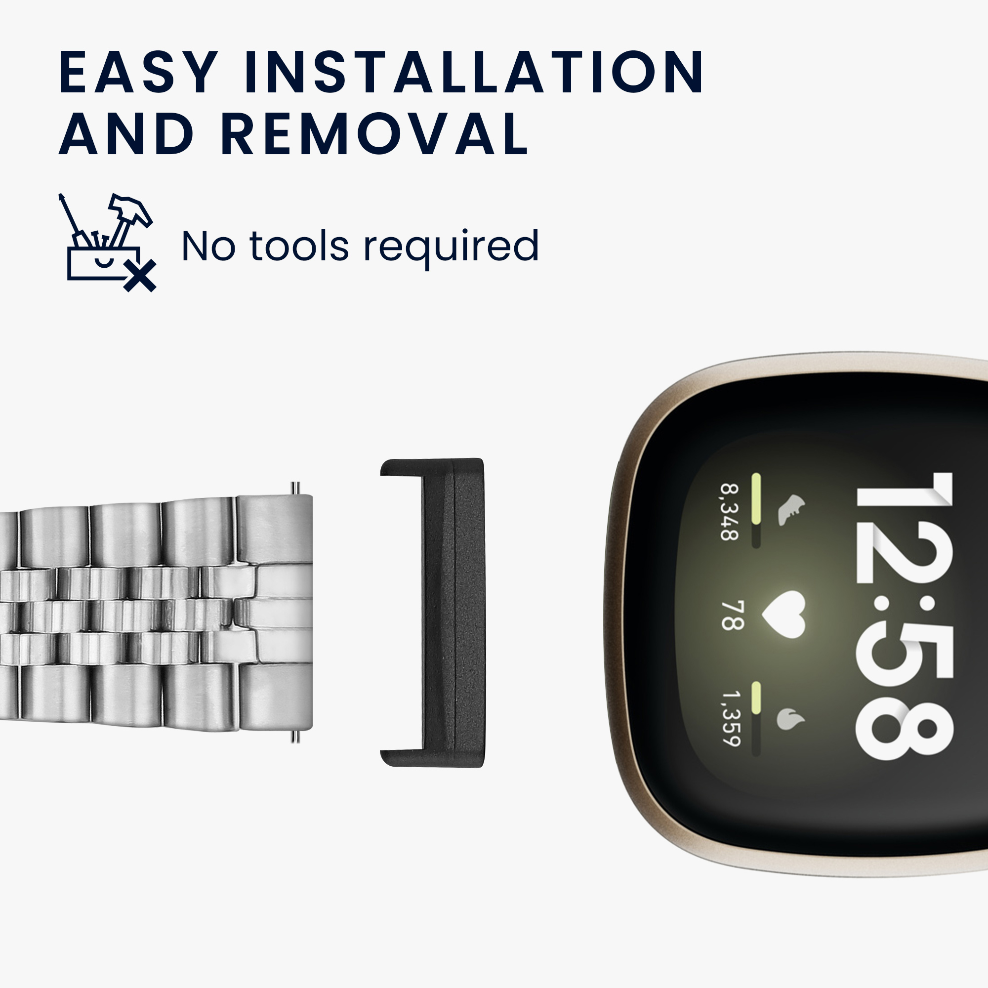 4 ks Adaptér pro řemínek kwmobile pro Fitbit Versa 4 / Sense 2 / Versa 3 / Sense
