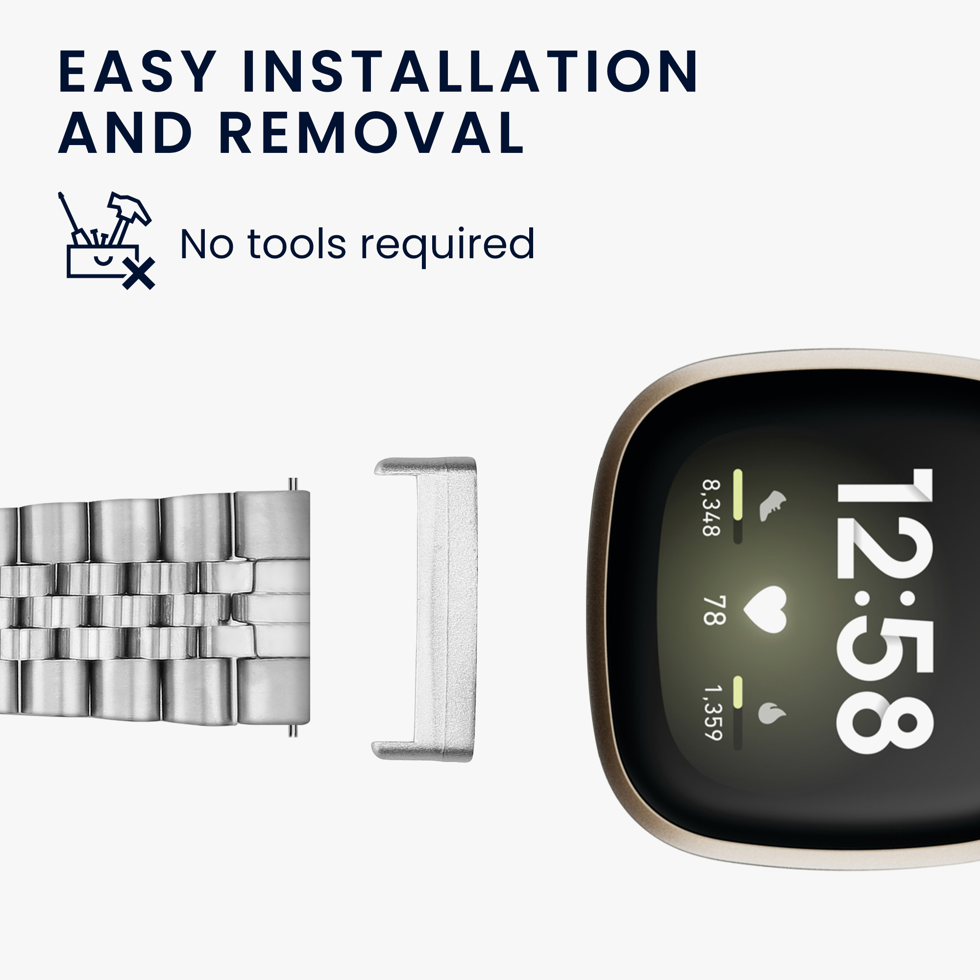 4 ks Adaptér pro řemínek kwmobile pro Fitbit Versa 4 / Sense 2 / Versa 3 / Sense