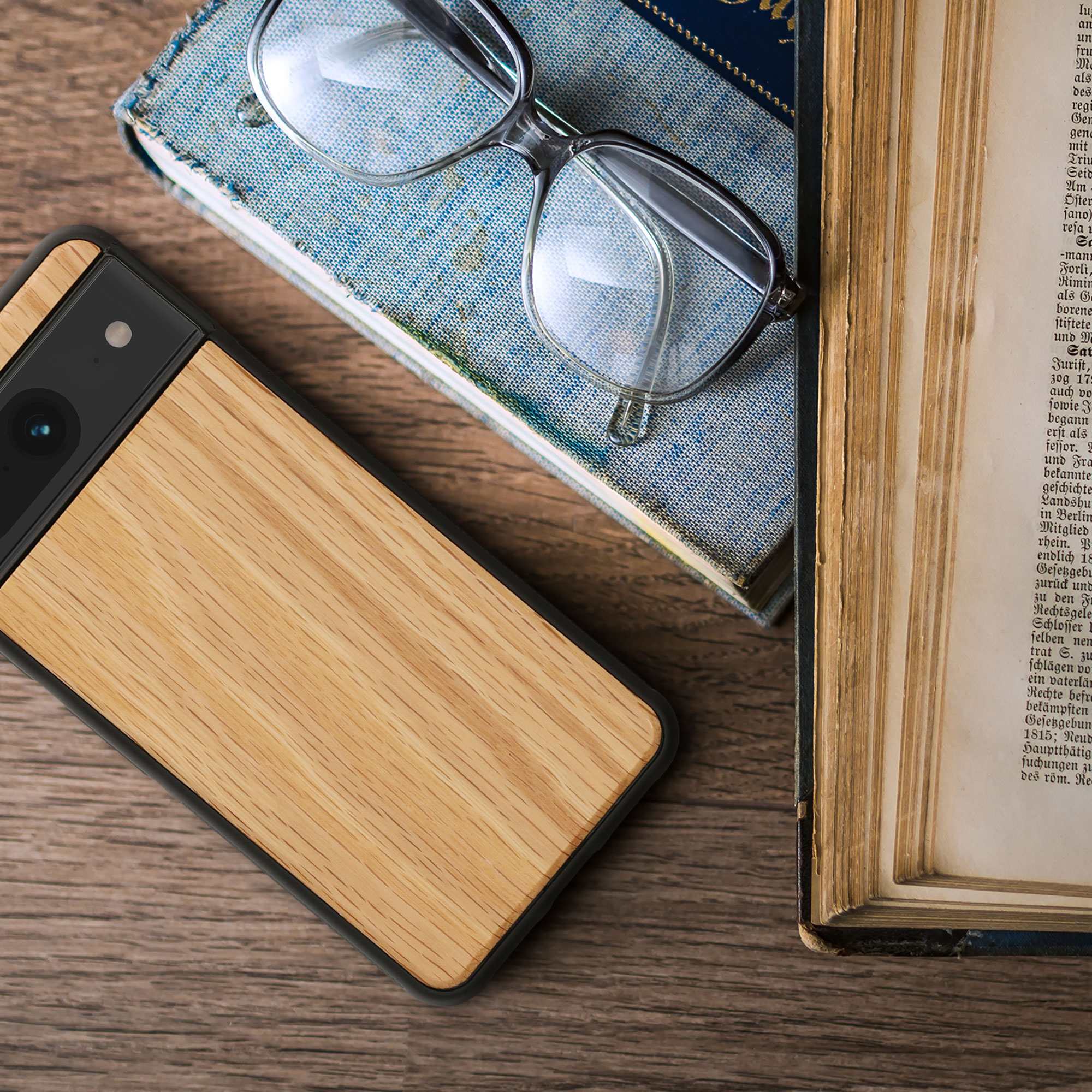 Dřevěné pouzdro pro Google Pixel 8 kwmobile - tvrdý obal světle hnědá / hnědá