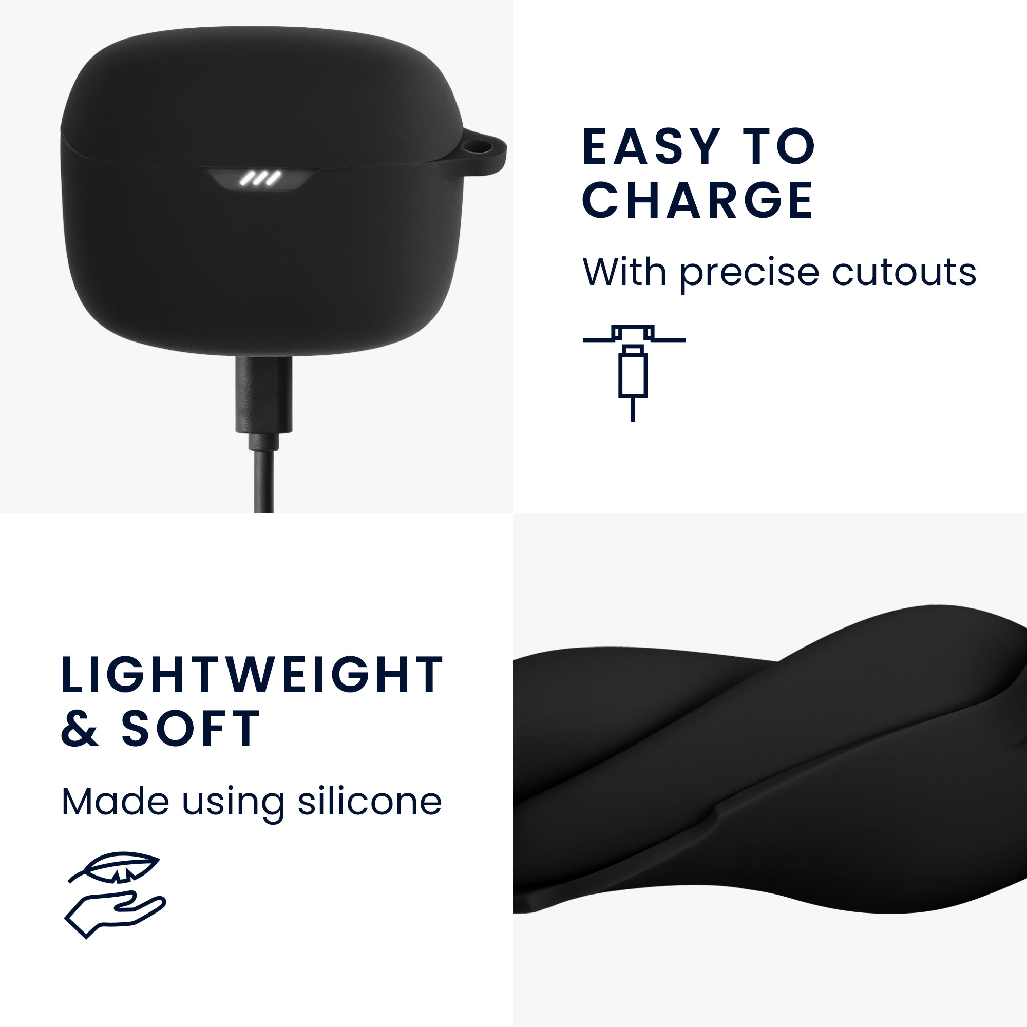 Pouzdro na sluchátka kwmobile pro JBL Tune Buds - černá