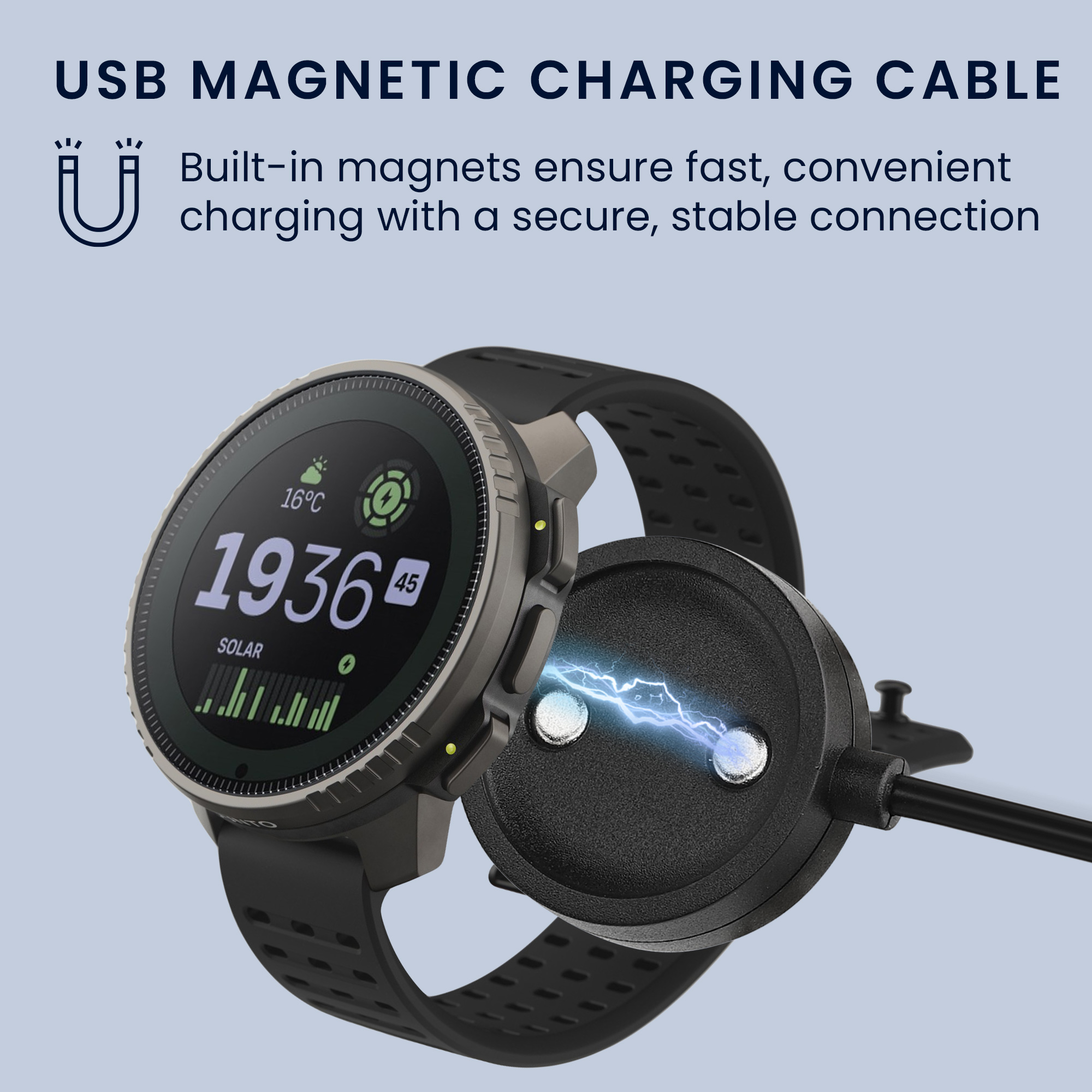 Nabíjecí kabel kwmobile pro Suunto Vertical / Race S / Ocean - černá