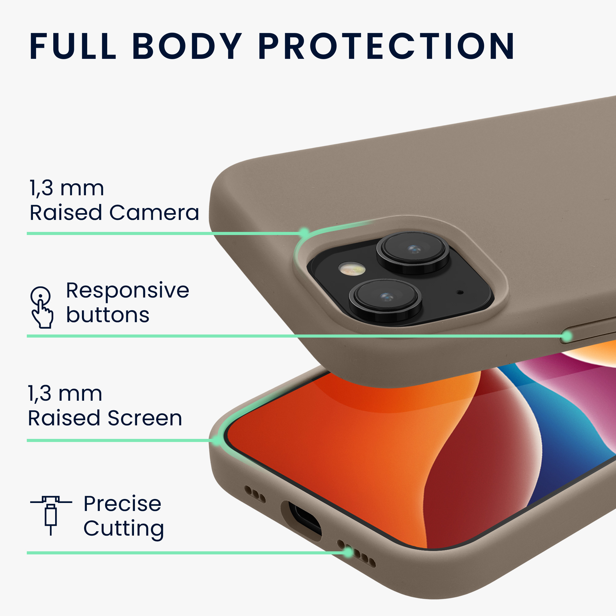Kryt kwmobile TPU silikonový iPhone 15 Taupe