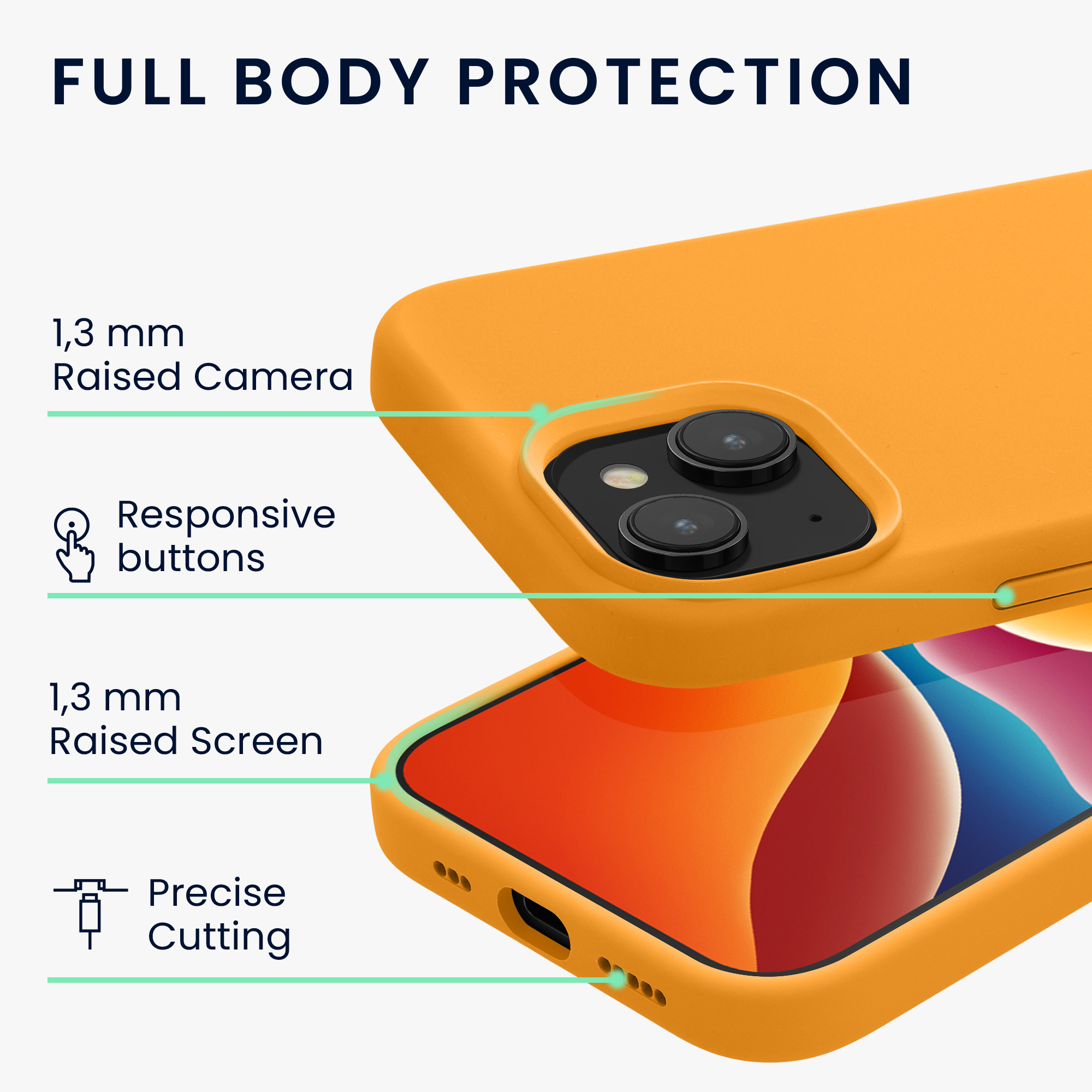 Kryt kwmobile TPU silikonový iPhone 15 oranžová