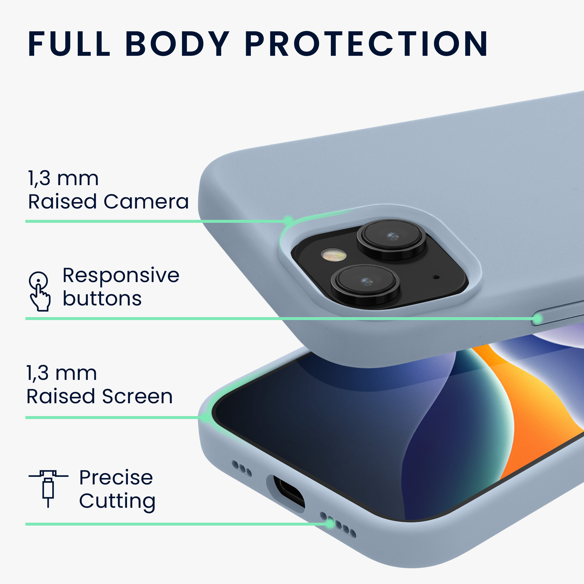 Kryt kwmobile TPU silikonový iPhone 15 modrá