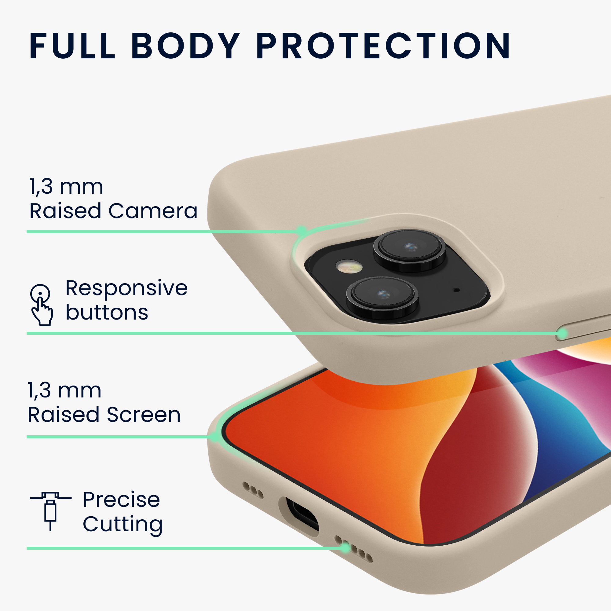 Kryt kwmobile TPU silikonový iPhone 15 Cream