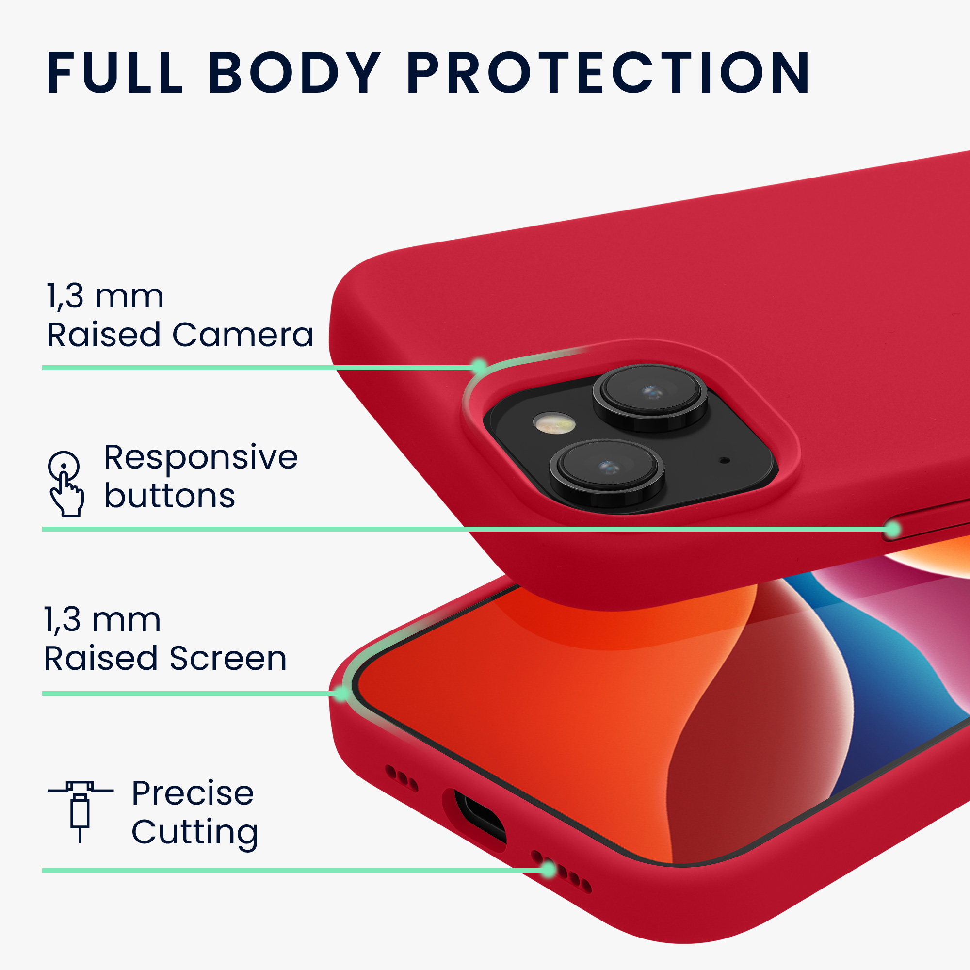 Kryt kwmobile TPU silikonový iPhone 15 červená