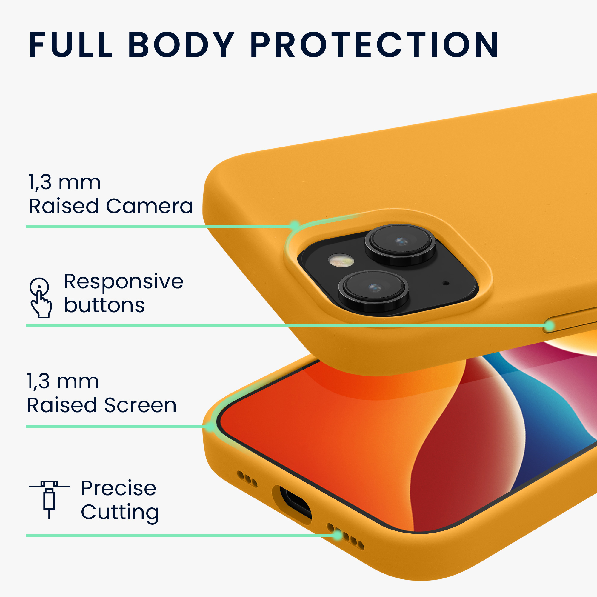 Kryt kwmobile TPU silikonový iPhone 15 Mango