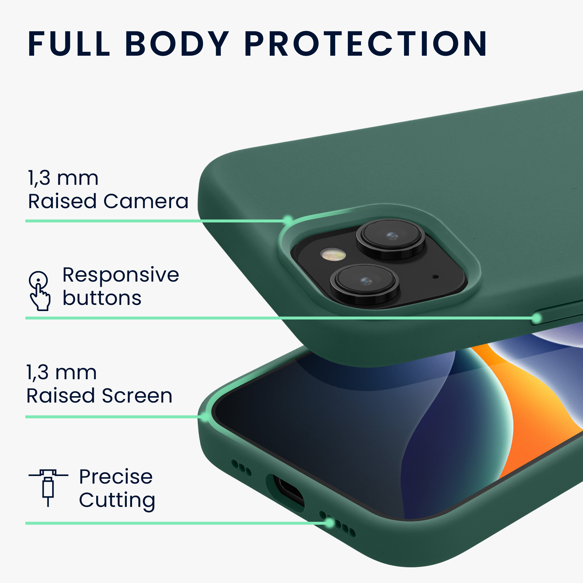 Kryt kwmobile TPU silikonový iPhone 15 zelená