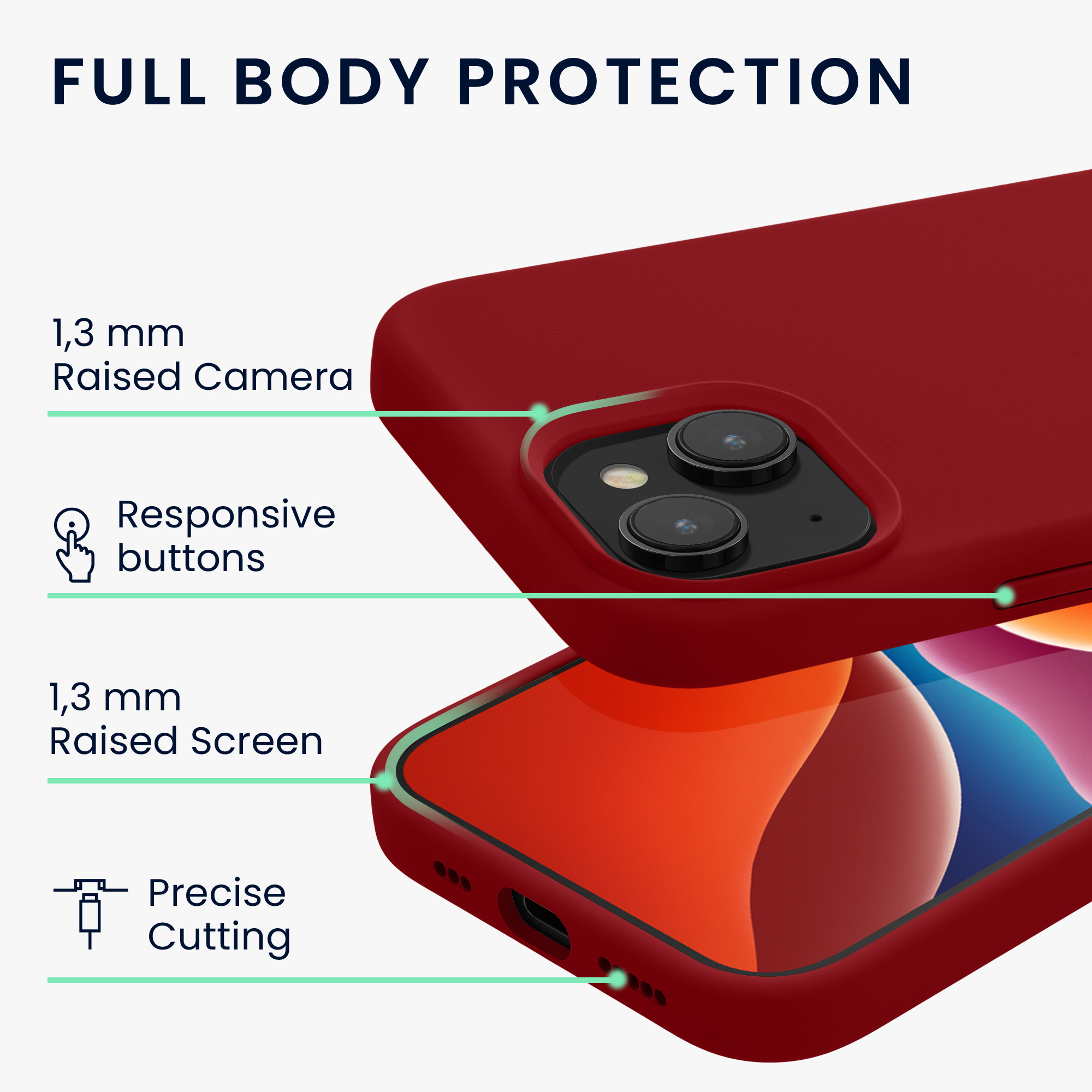 Pouzdro pro iPhone 15 kwmobile silikonové - rebarborová červená