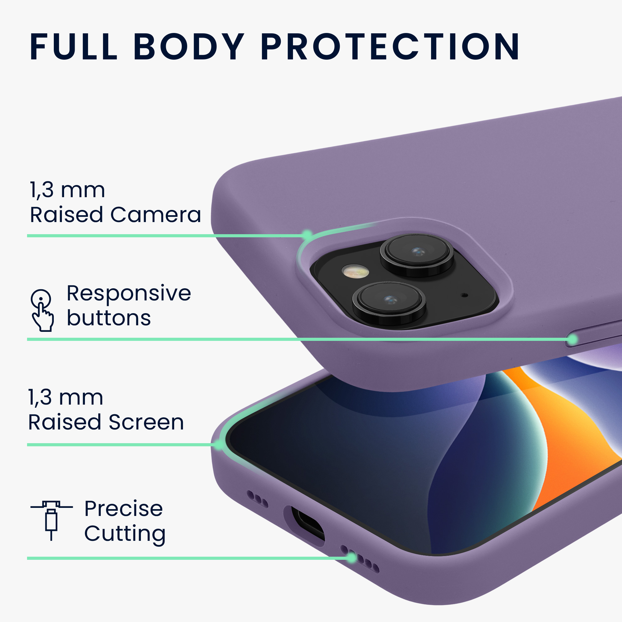 Kryt kwmobile TPU silikonový iPhone 15 fialová