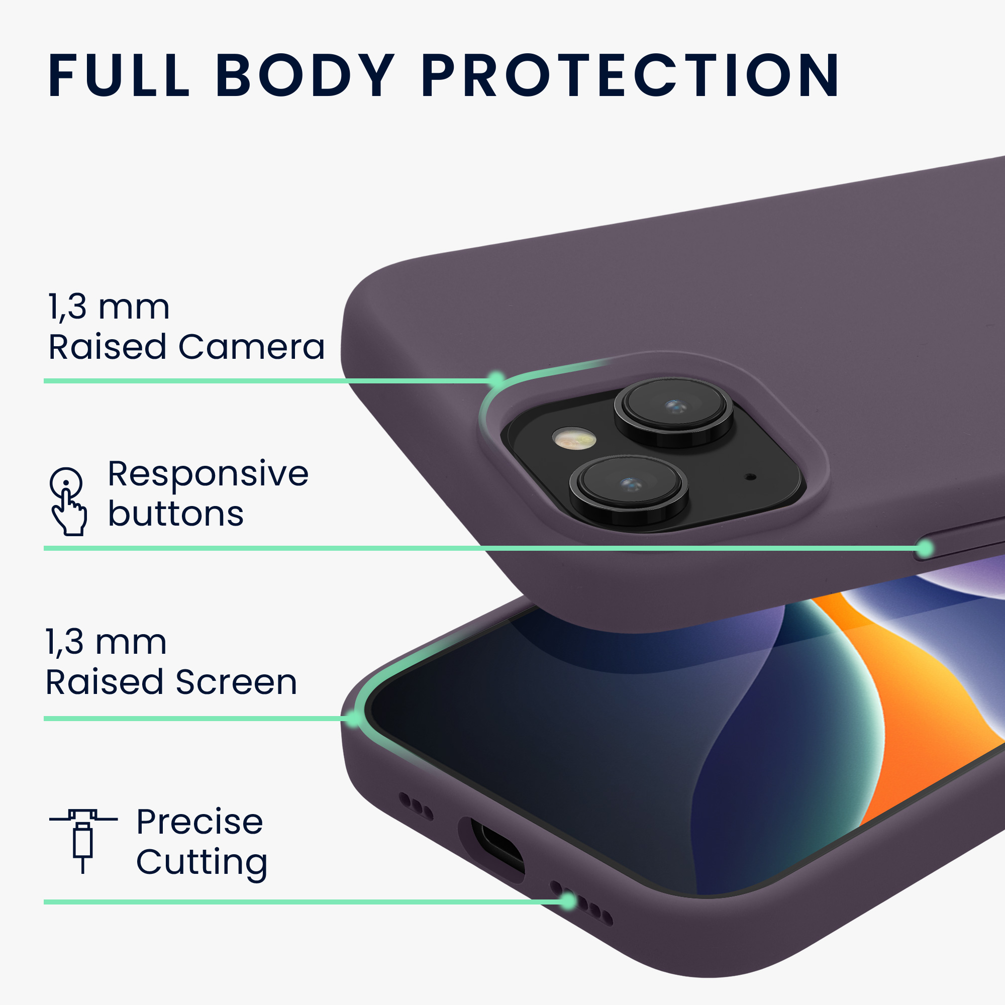 Kryt kwmobile TPU silikonový iPhone 15 Pale Iris