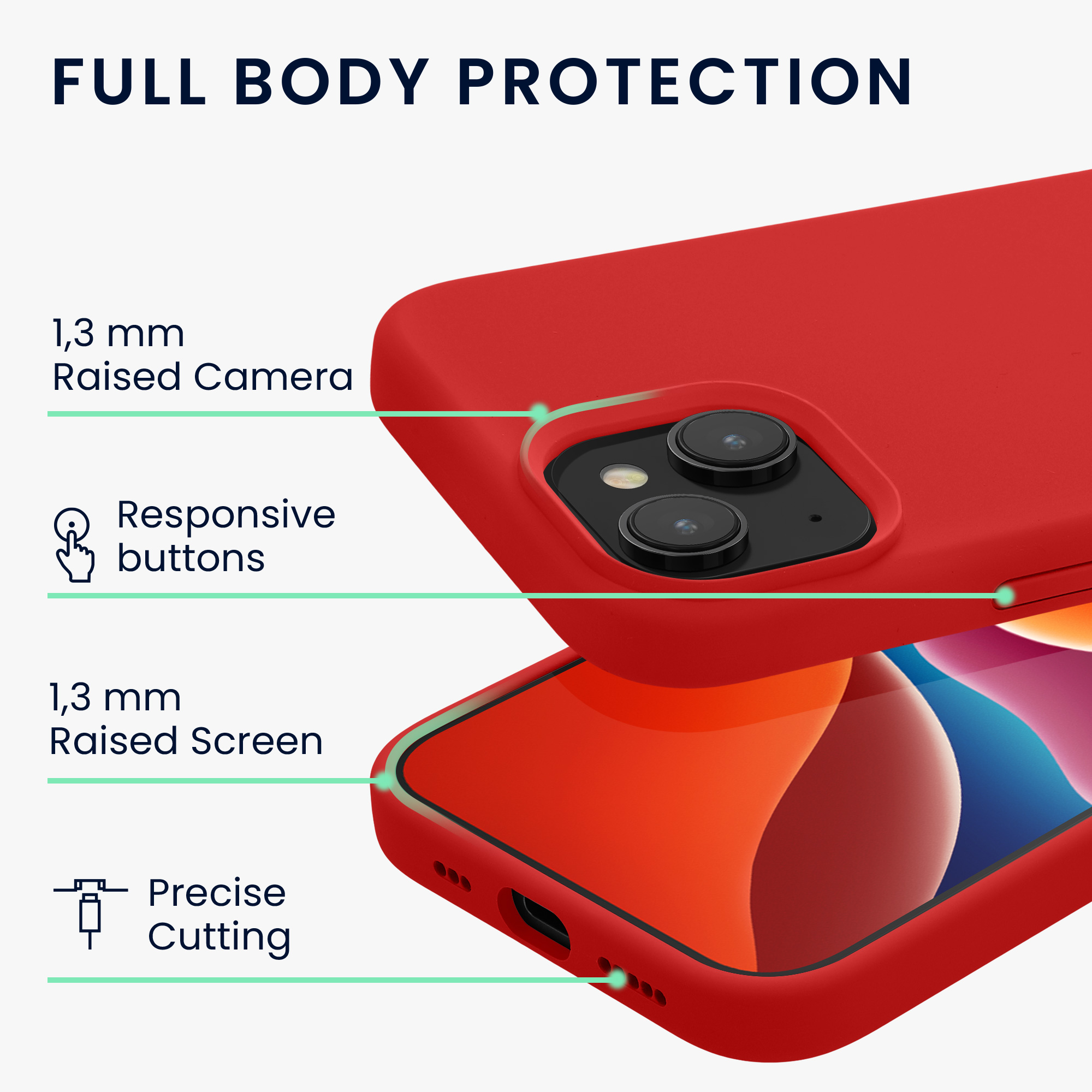 Kryt kwmobile TPU silikonový iPhone 15 červená