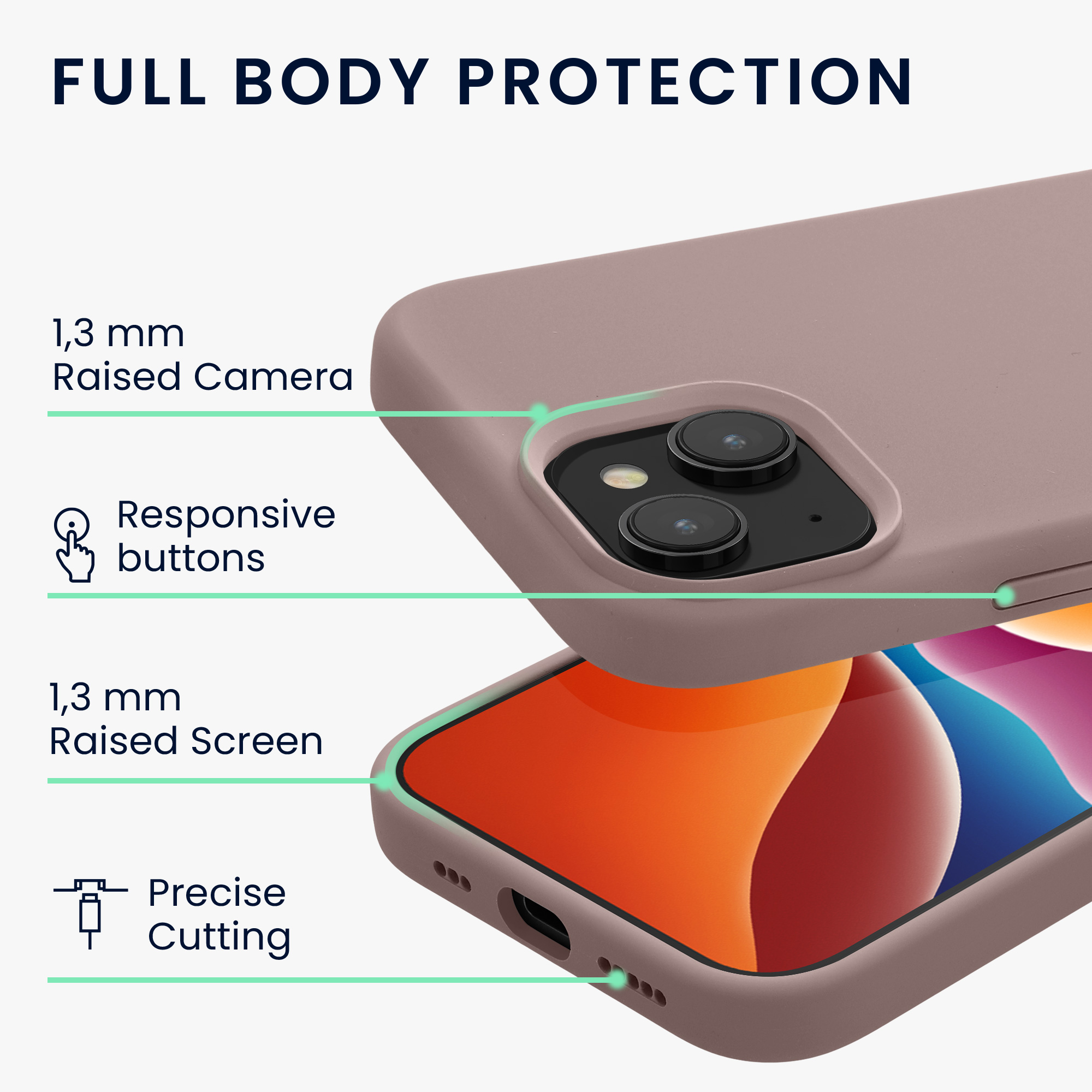 Kryt kwmobile TPU silikonový iPhone 15 Nude Lilac