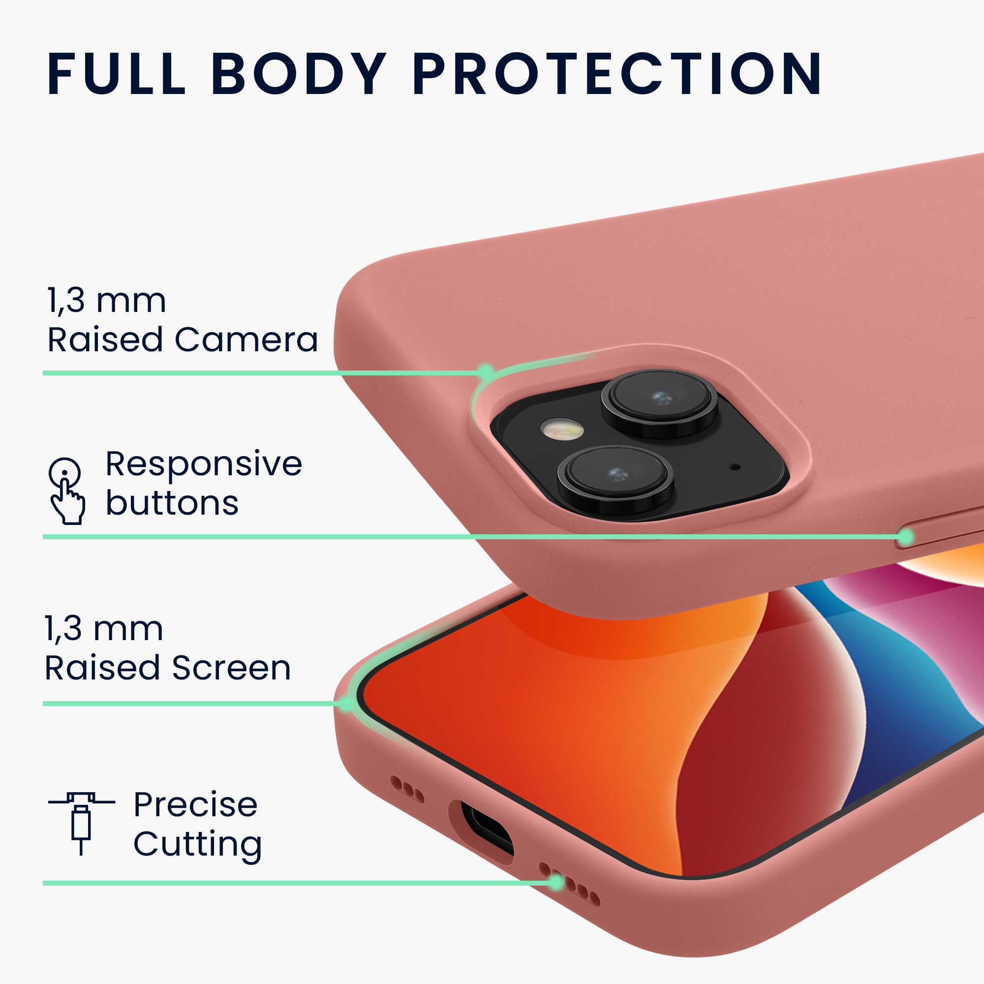 Pouzdro pro iPhone 15 kwmobile silikonové - zimní růže