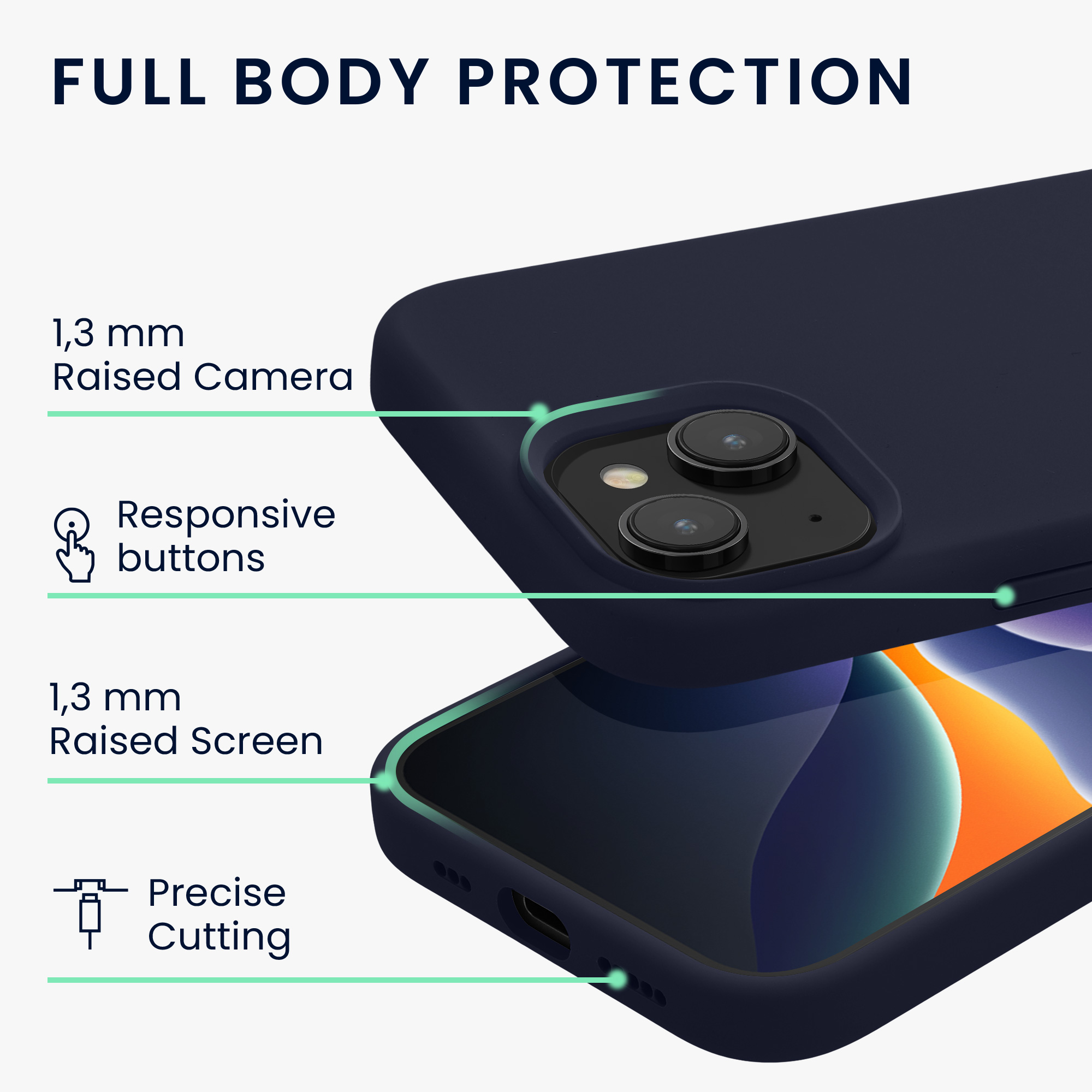 Pouzdro pro iPhone 15 kwmobile silikonové - hluboký oceán