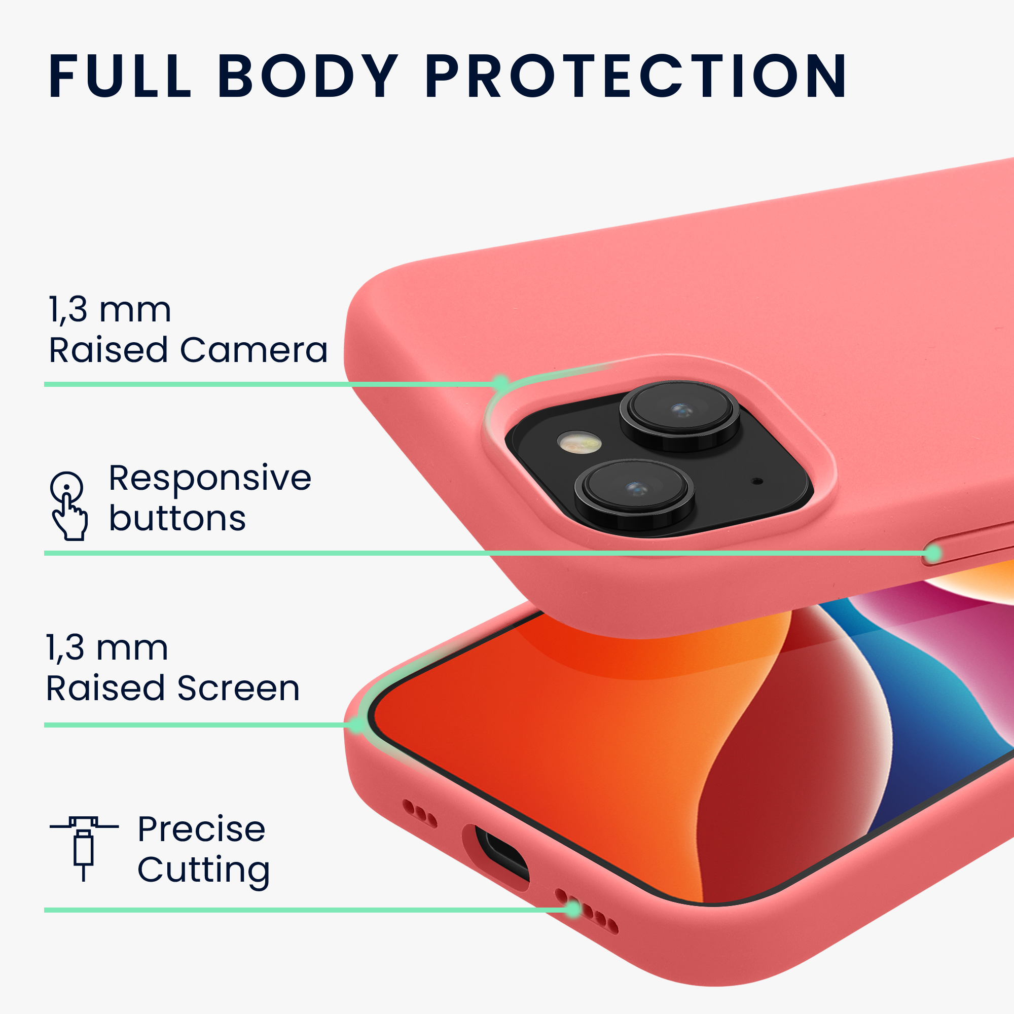 Pouzdro pro iPhone 15 kwmobile silikonové - pastelová korálová